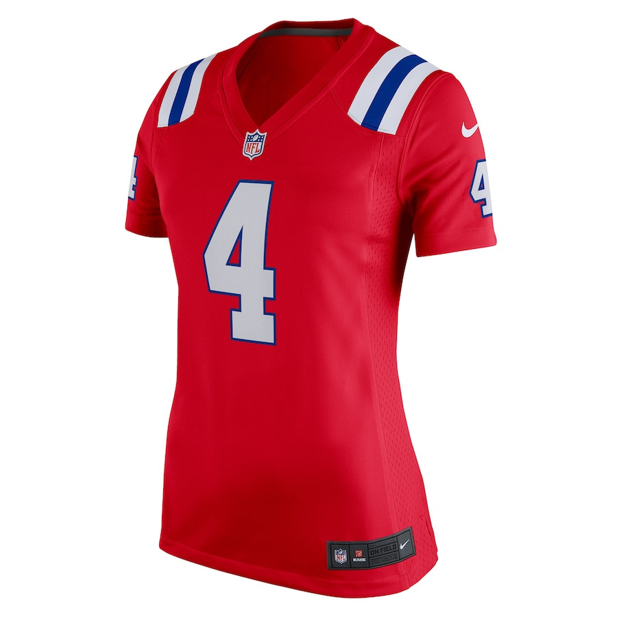 Bailey Zappe 4 New England Patriots Women’s Alternate Game Player Stitched Jersey – Red