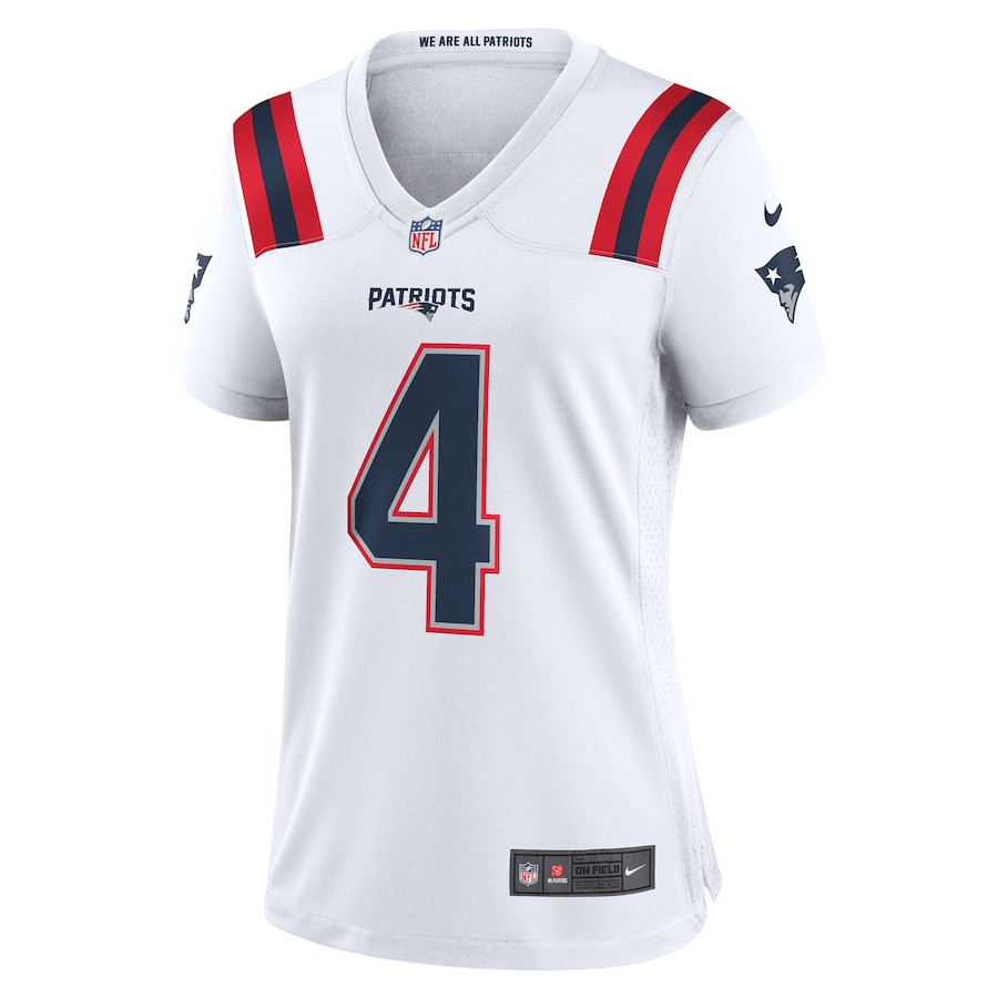 Bailey Zappe 4 New England Patriots Women’s Stitched Jersey – White