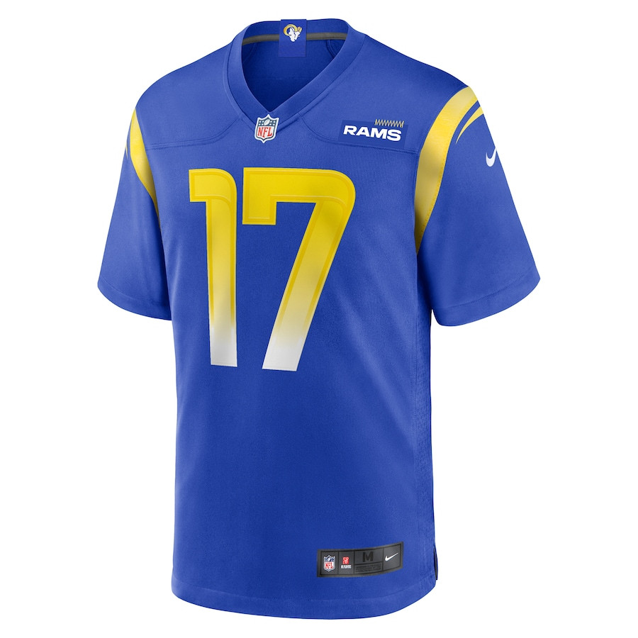 Baker Mayfield 17 Los Angeles Rams Game Player Stitched Jersey – Royal