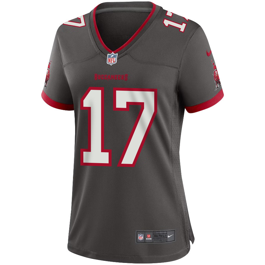 Baker Mayfield 17 Tampa Bay Buccaneers Women Alternate Game Stitched Jersey – Pewter