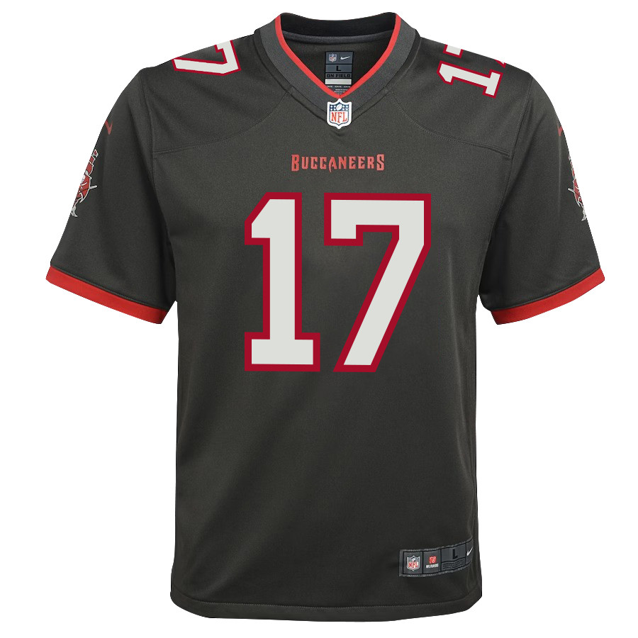 Baker Mayfield 17 Tampa Bay Buccaneers Youth Alternate Game Stitched Jersey – Pewter