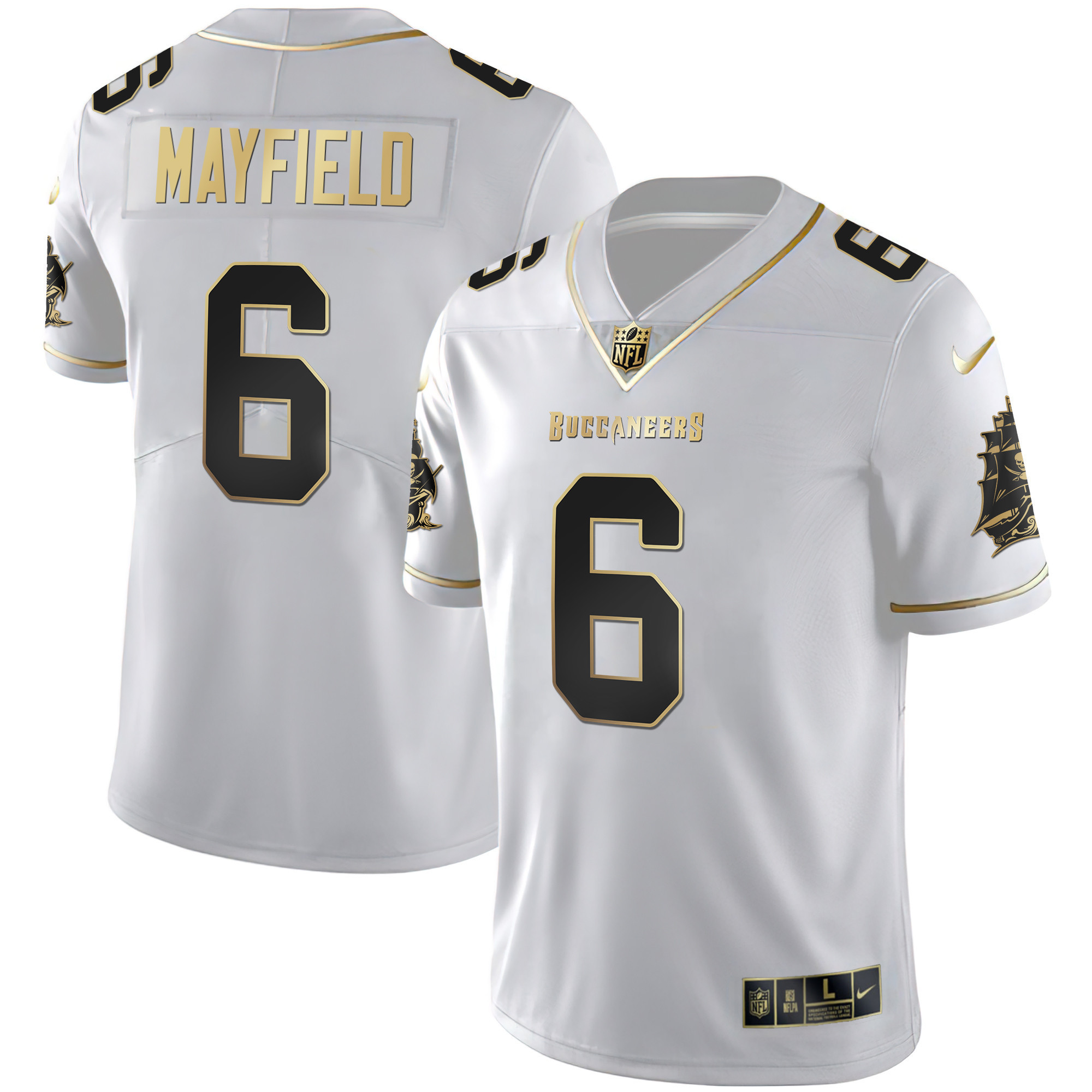 Baker Mayfield Men's Tampa Bay Buccaneers Gold Vapor White Gold Jersey - All Stitched 