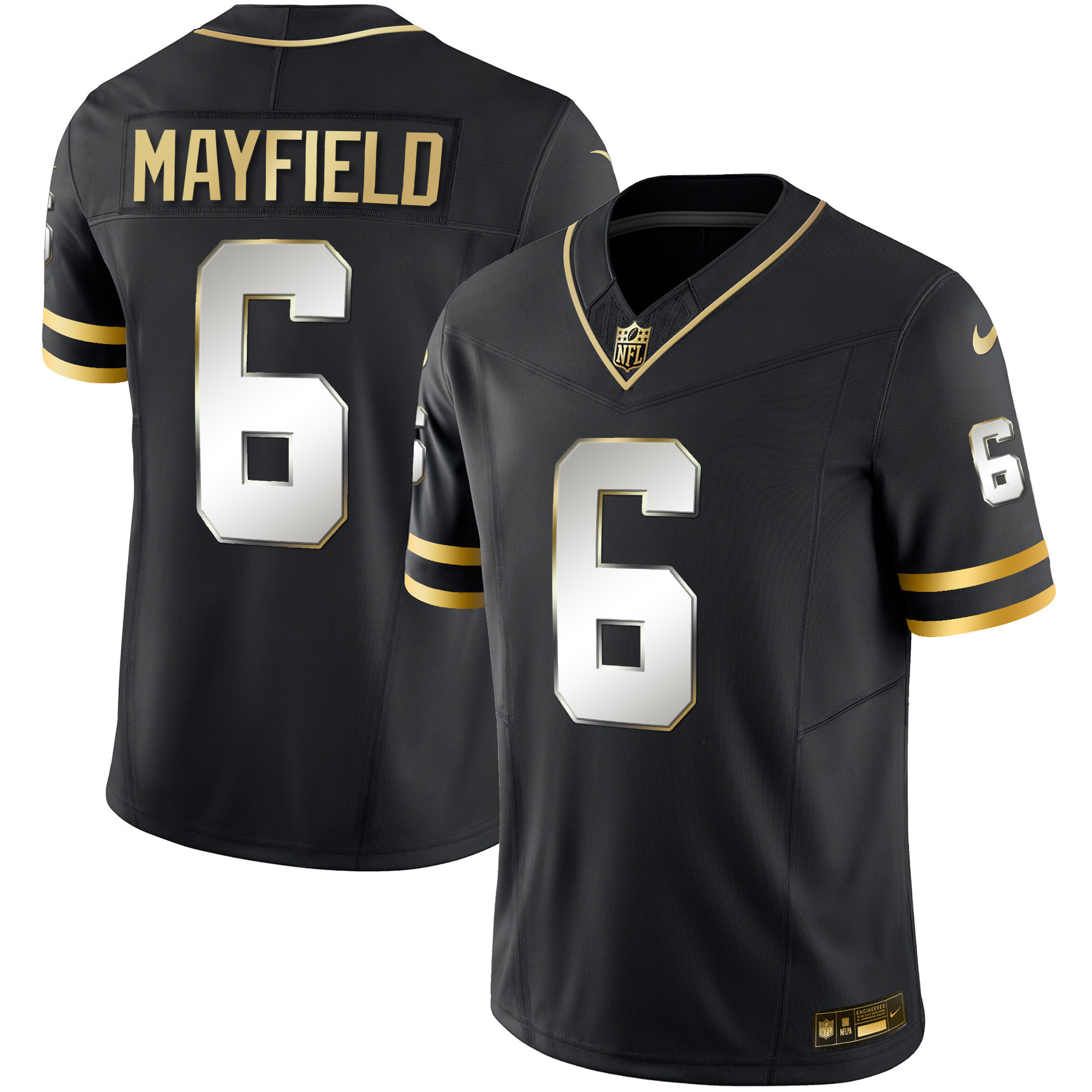 Baker Mayfield Men's Tampa Bay Buccaneers Throwback & Gold Limited Black Limited Jersey - All Stitched 