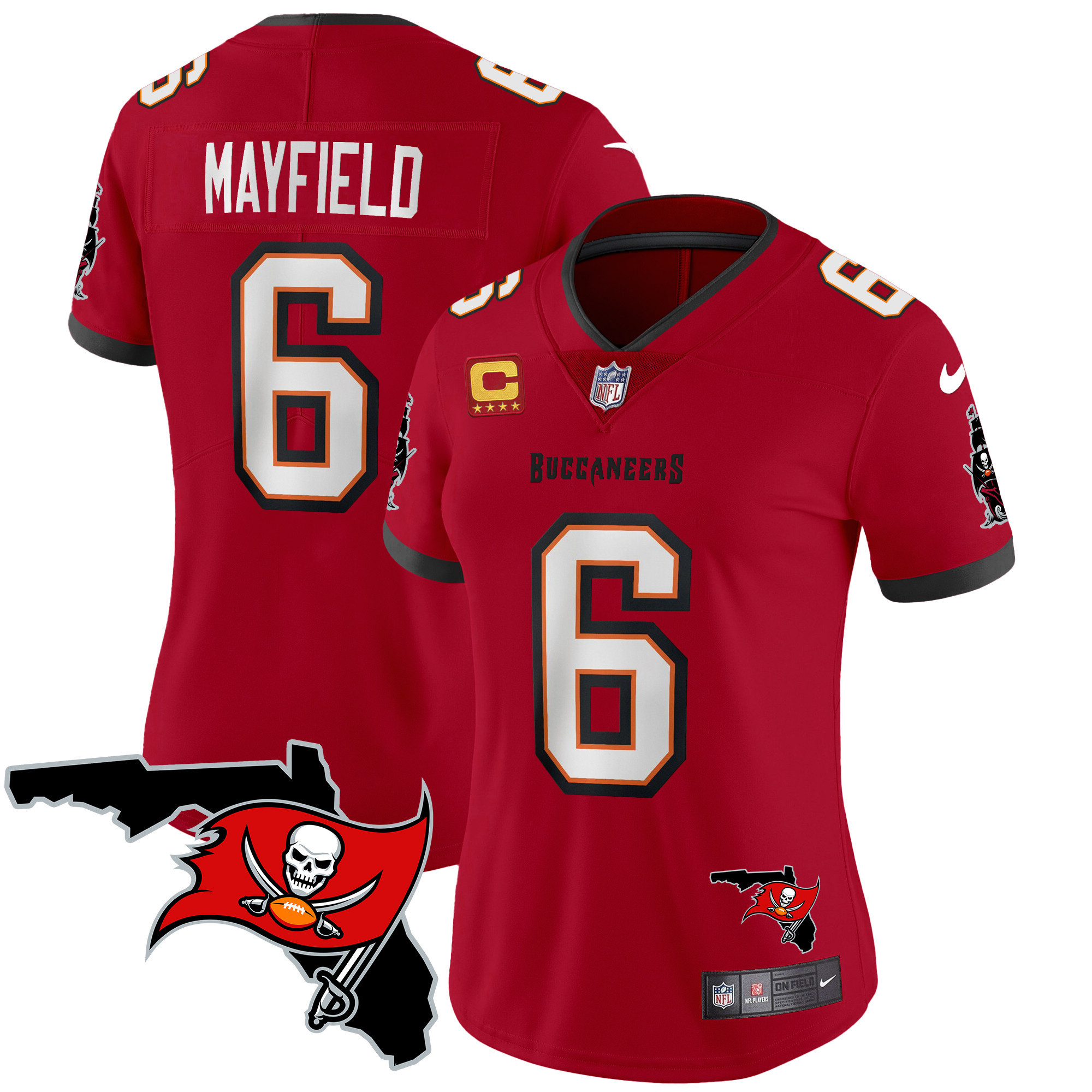 Baker Mayfield Women's Tampa Bay Buccaneers Florida Patch Vapor Limited Red Jersey - All Stitched 