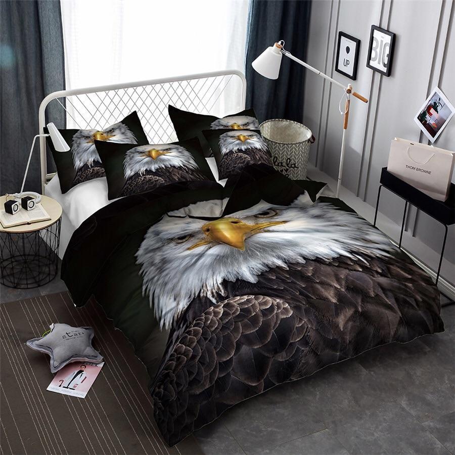Bald Eagle 3D Customized Duvet Cover Bedding Set