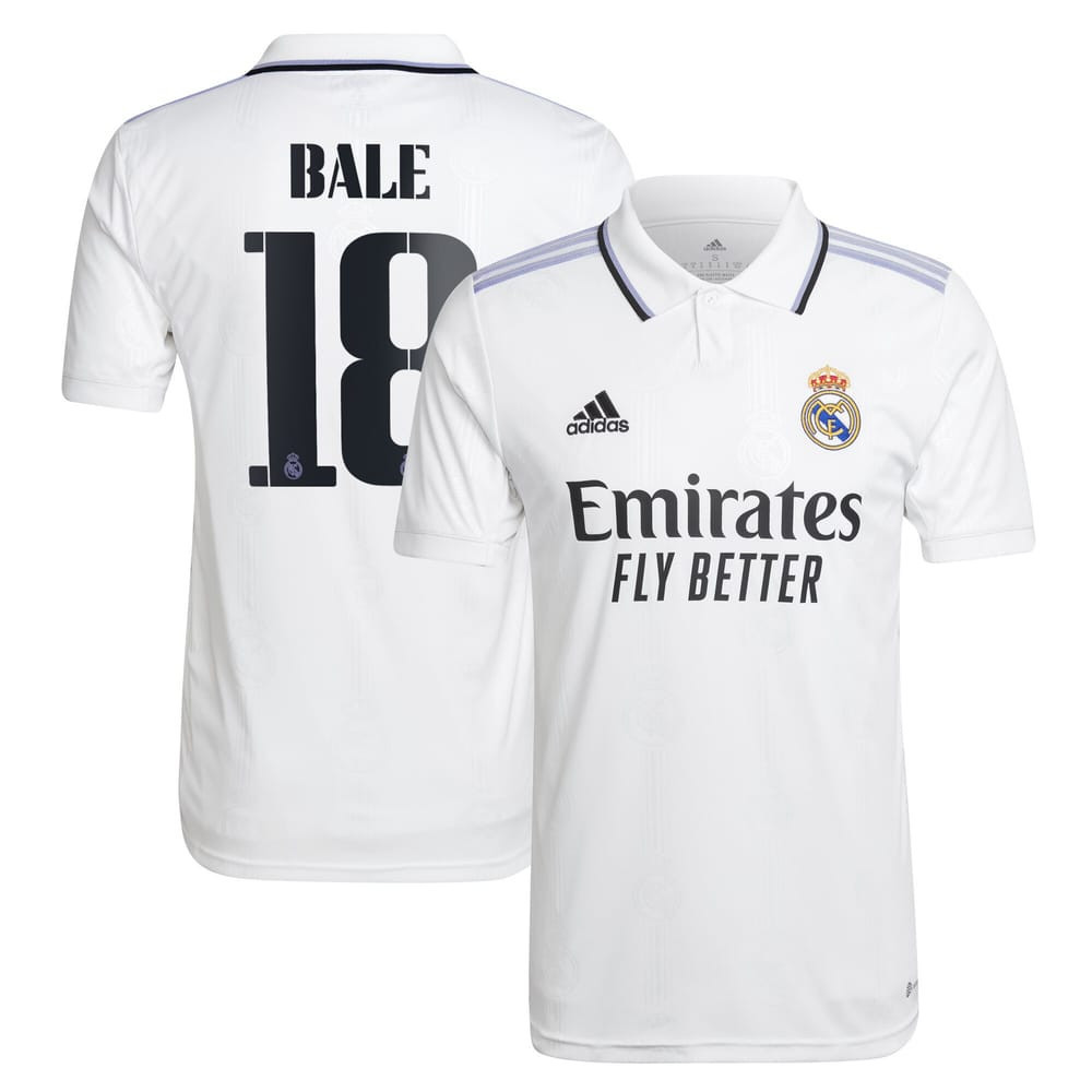 Bale 18 Real Madrid Men 2022/23 Home Player Soccer Jersey – White