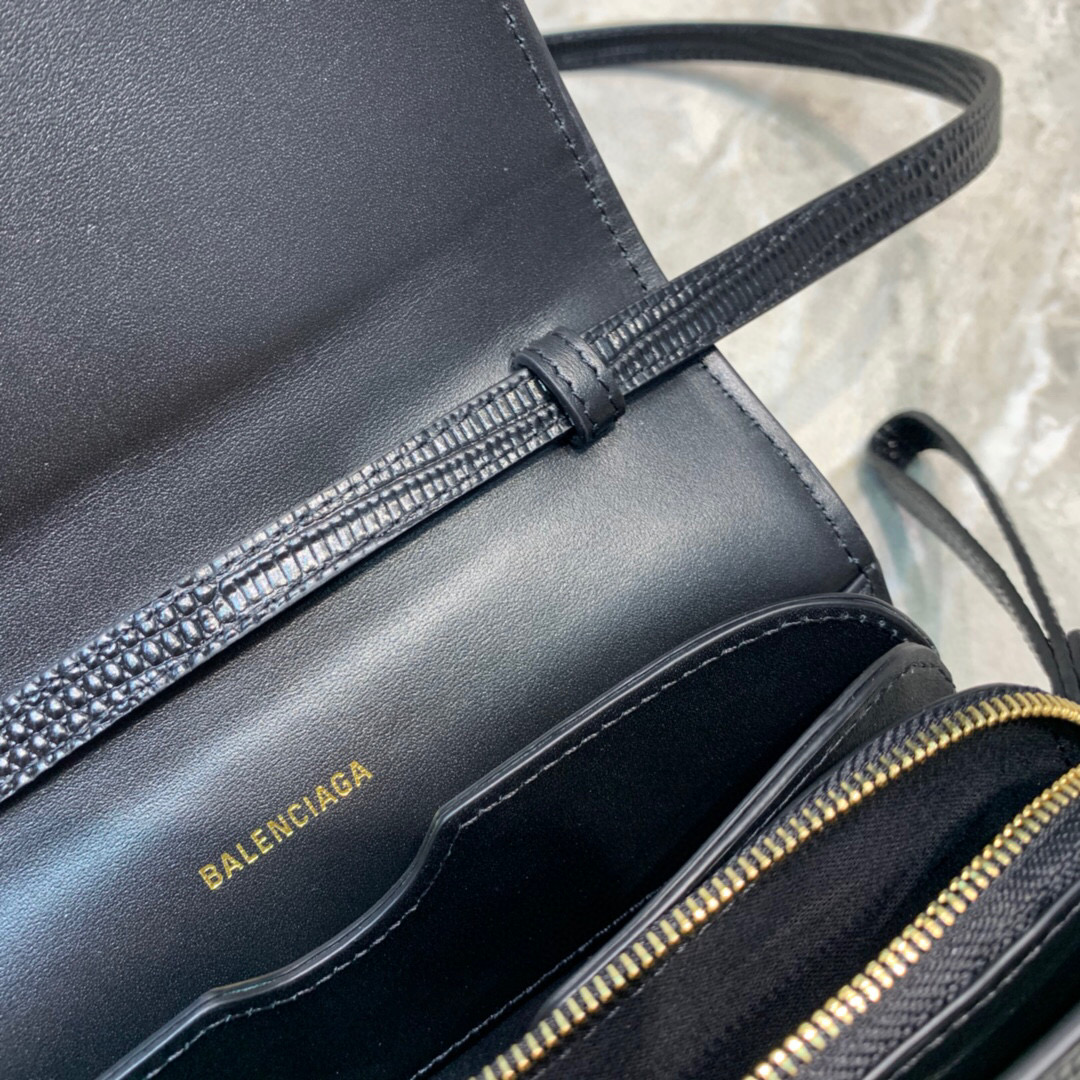 Balenciaga B Small Lizard Effect Cross-body Bag In Black, For Women, Women’s Bags 7in/18cm