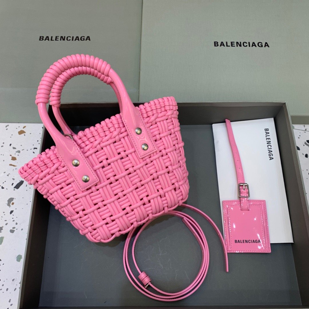 Balenciaga Bistro XS Basket With Strap In Pink, For Women, Women’s Bags 16.1in/41cm 6713422IE3Y5812