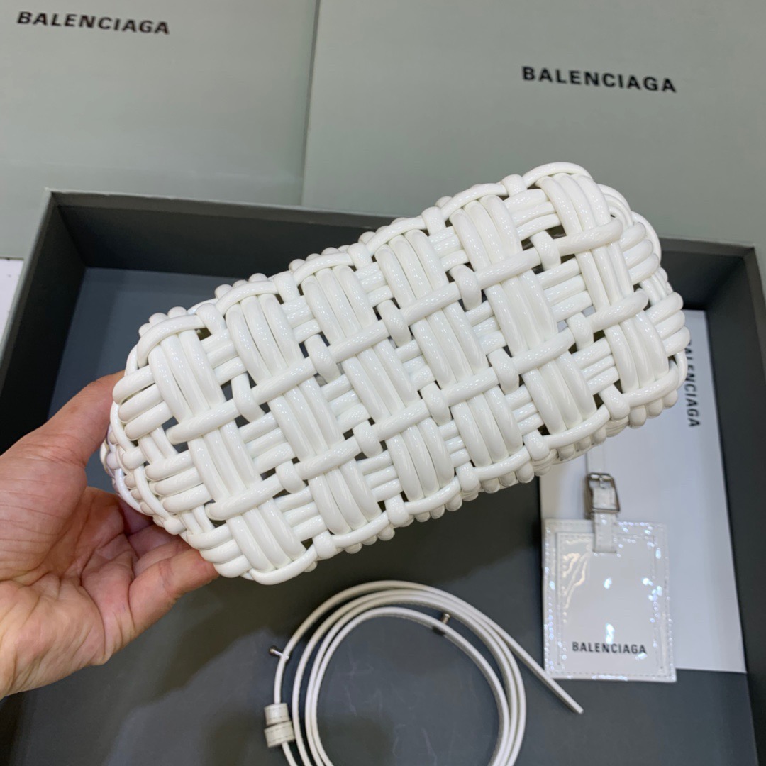 Balenciaga Bistro XS Basket With Strap In White, For Women, Women’s Bags 16.1in/41cm 6713422IE3Y9000