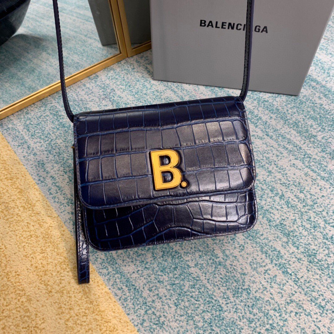 Balenciaga Bolso Bandolera B In Dark Blue , For Women, Women’s Bags 7in/18cm