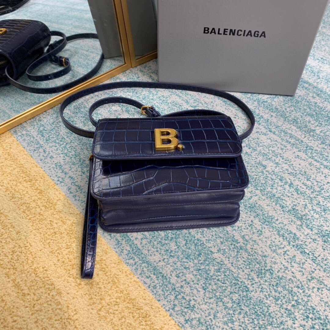 Balenciaga Bolso Bandolera B In Dark Blue , For Women, Women’s Bags 7in/18cm