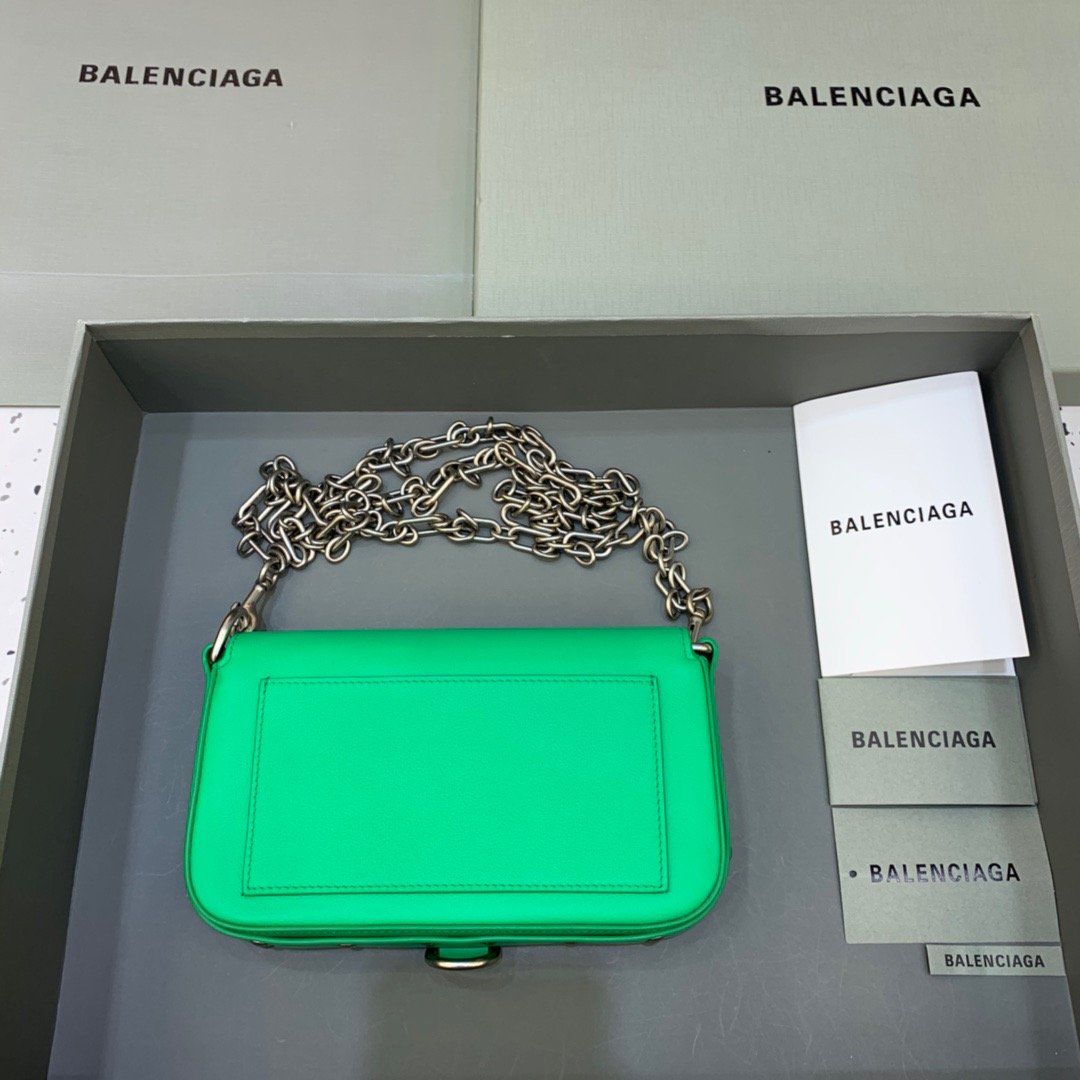 Balenciaga Bondage Wallet With Chain Green, For Women, Women’s Bags 8in/20cm