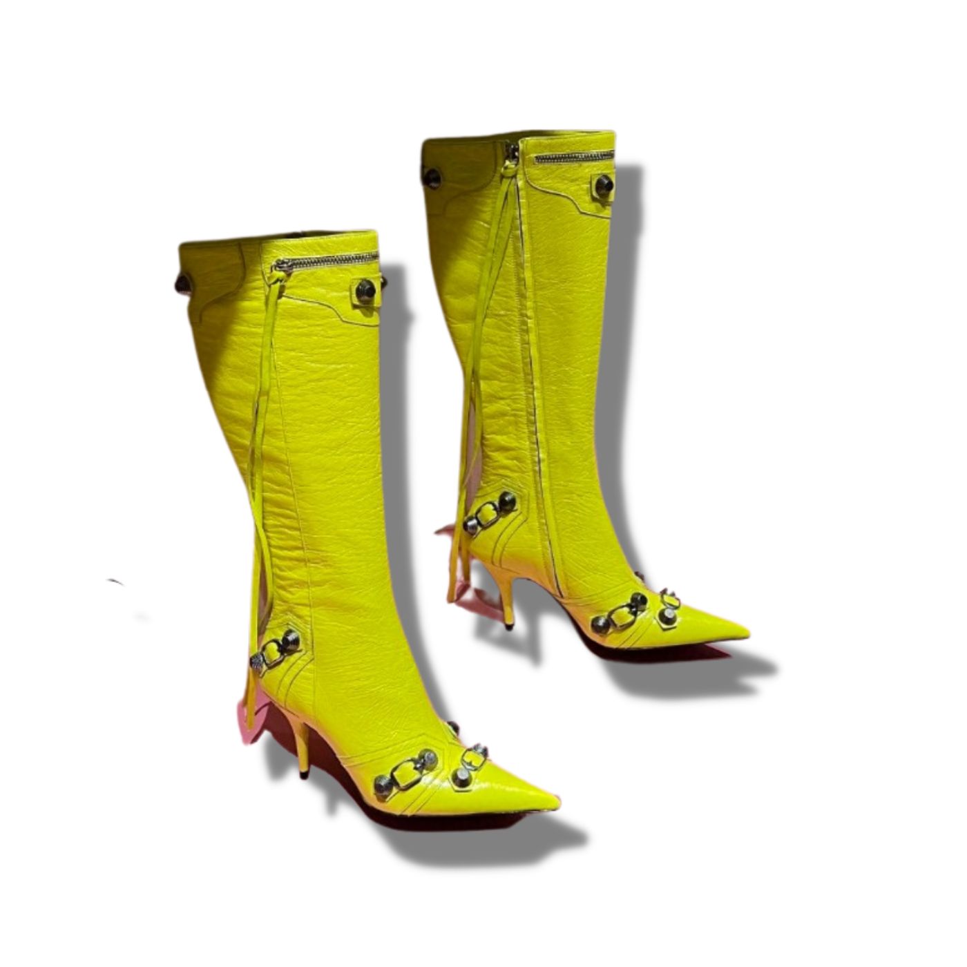 Balenciaga Cagole 90mm Boot Yellow For Women 694395WAD4E7381