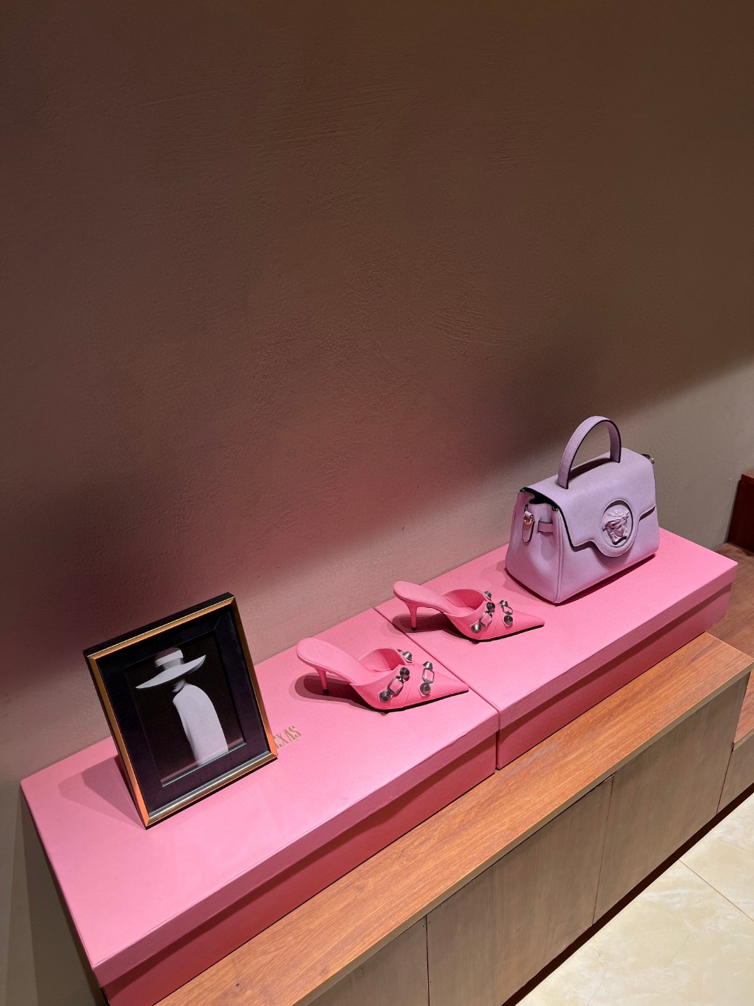 Balenciaga Cagole 90mm Mules Pink For Women
