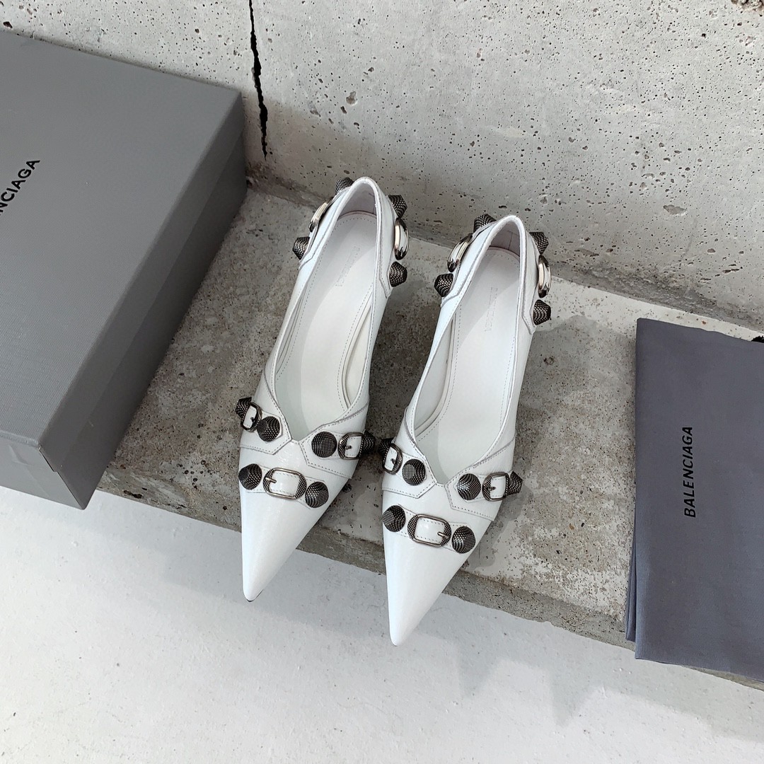Balenciaga Cagole 90mm Pump White For Women