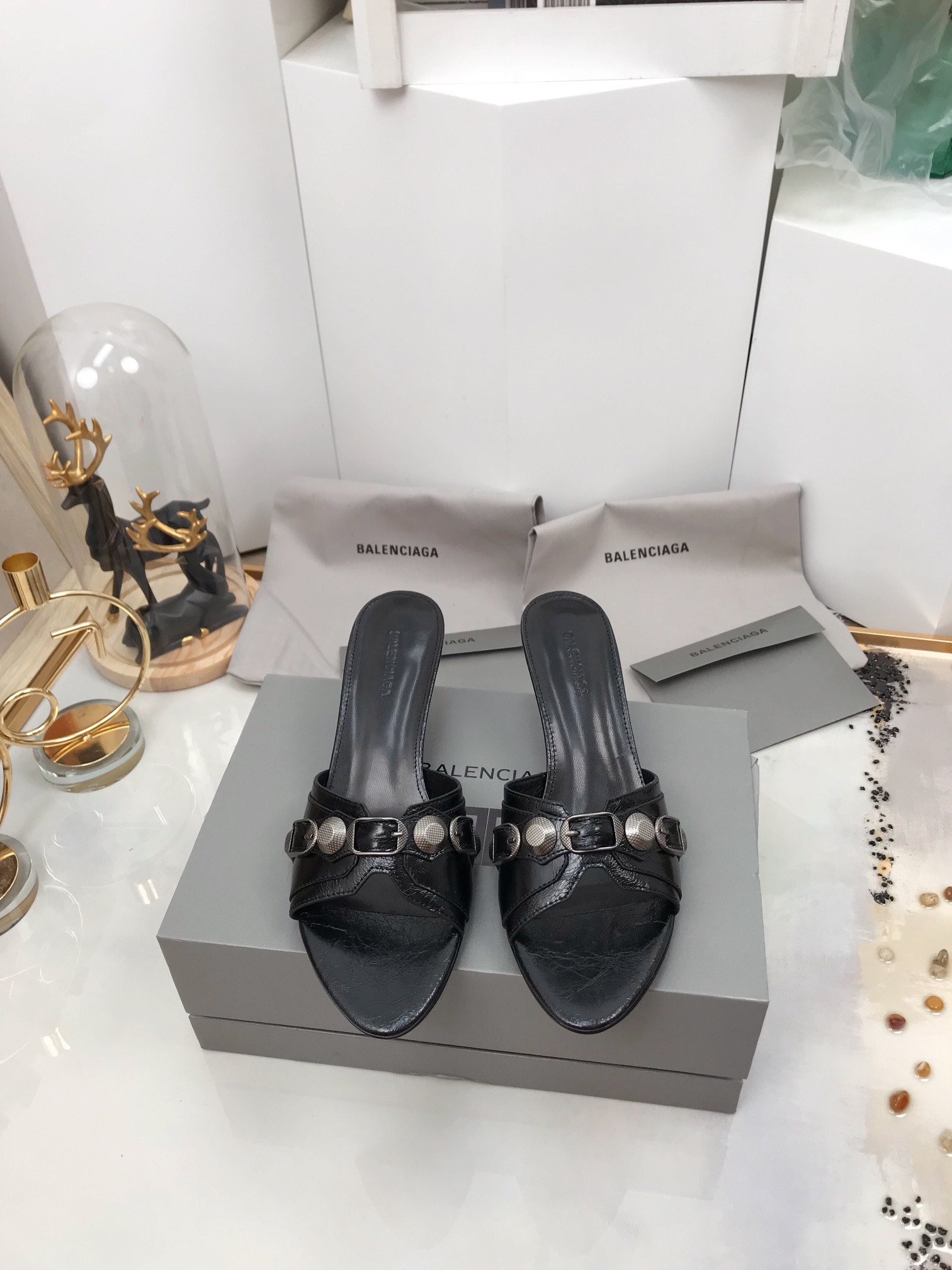 Balenciaga Cagole Sandal Black For Women 694350WAD4E1081