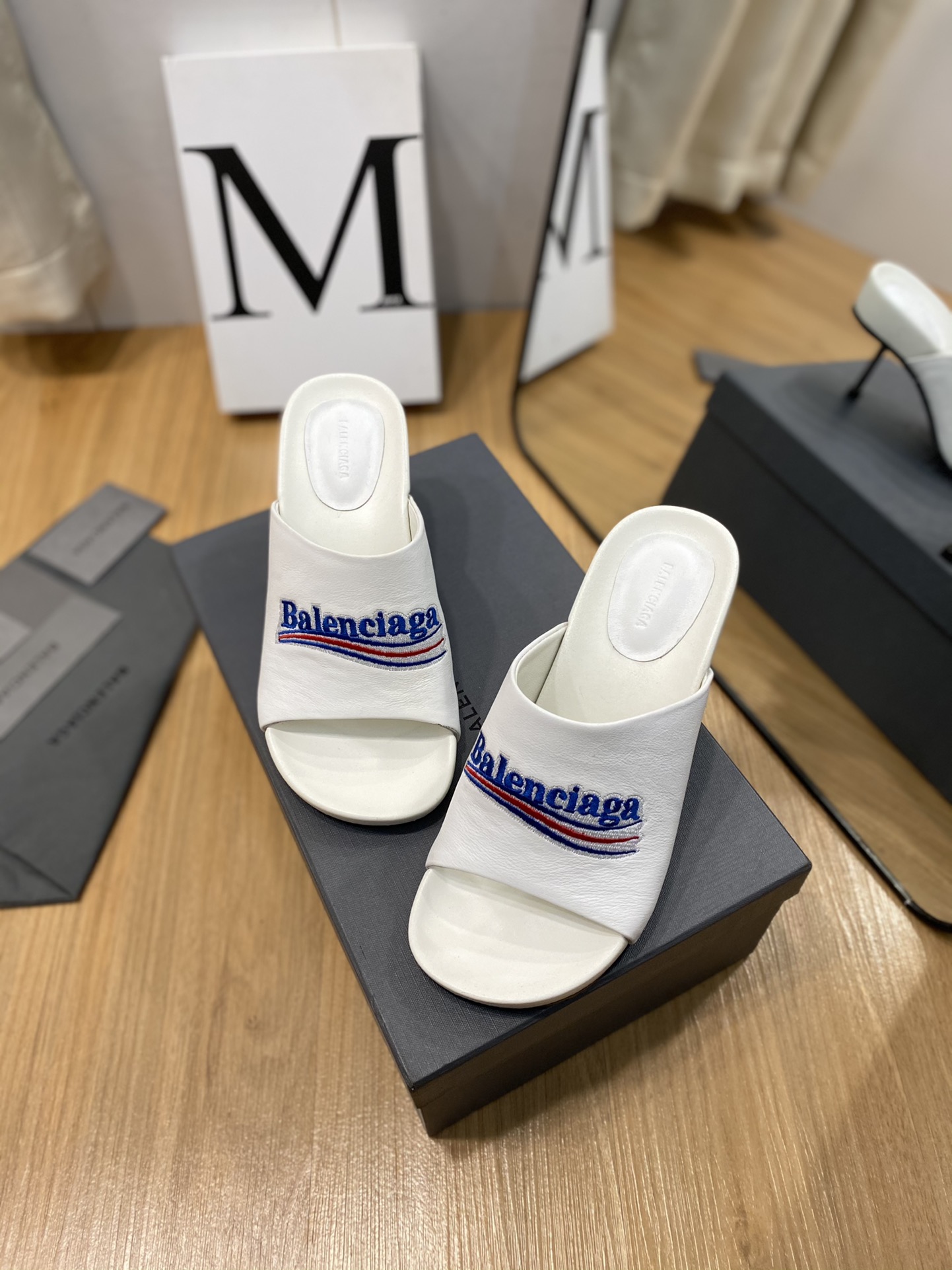 Balenciaga Cagole Sandal White For Women
