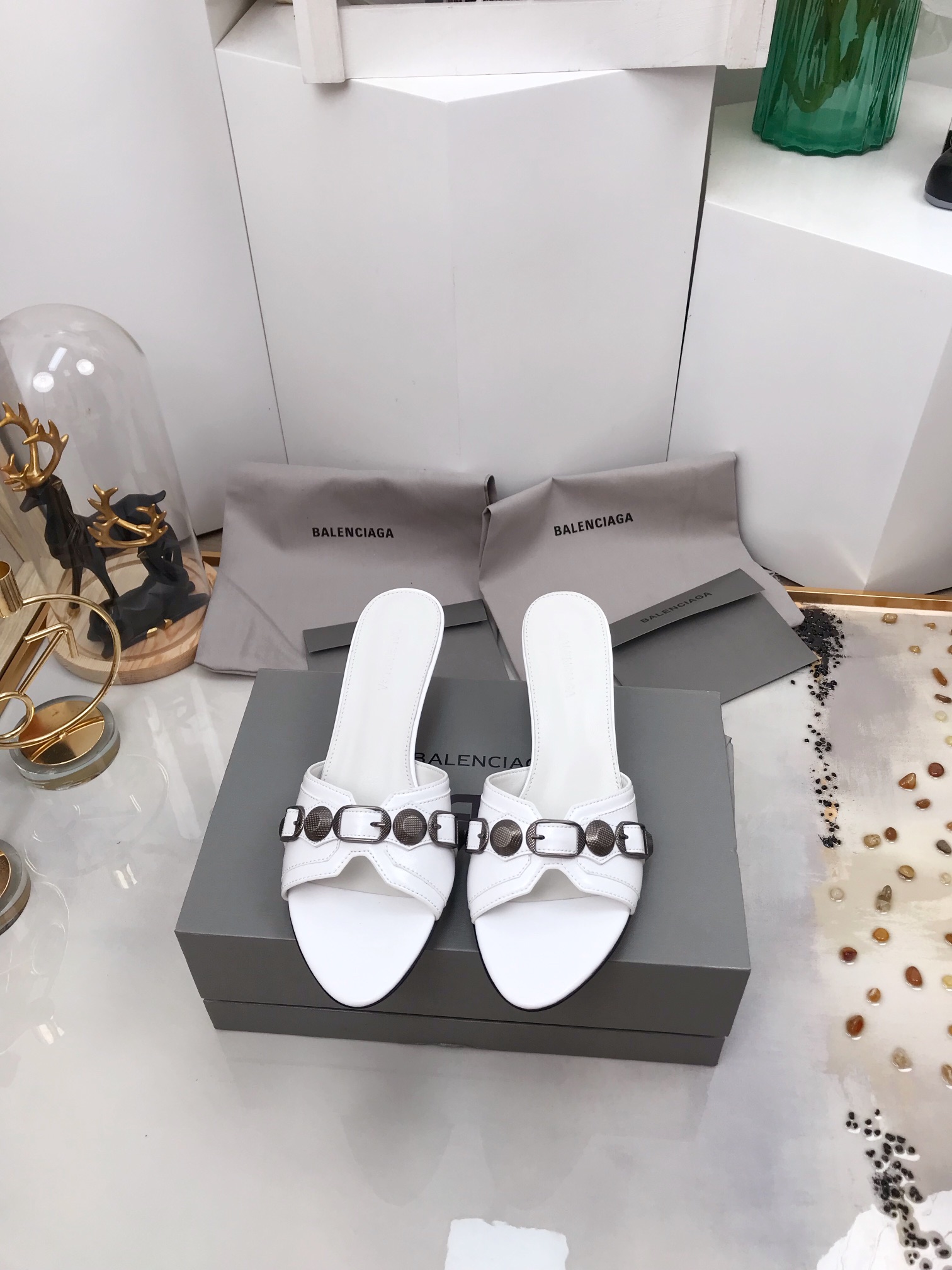 Balenciaga Cagole Sandal White For Women