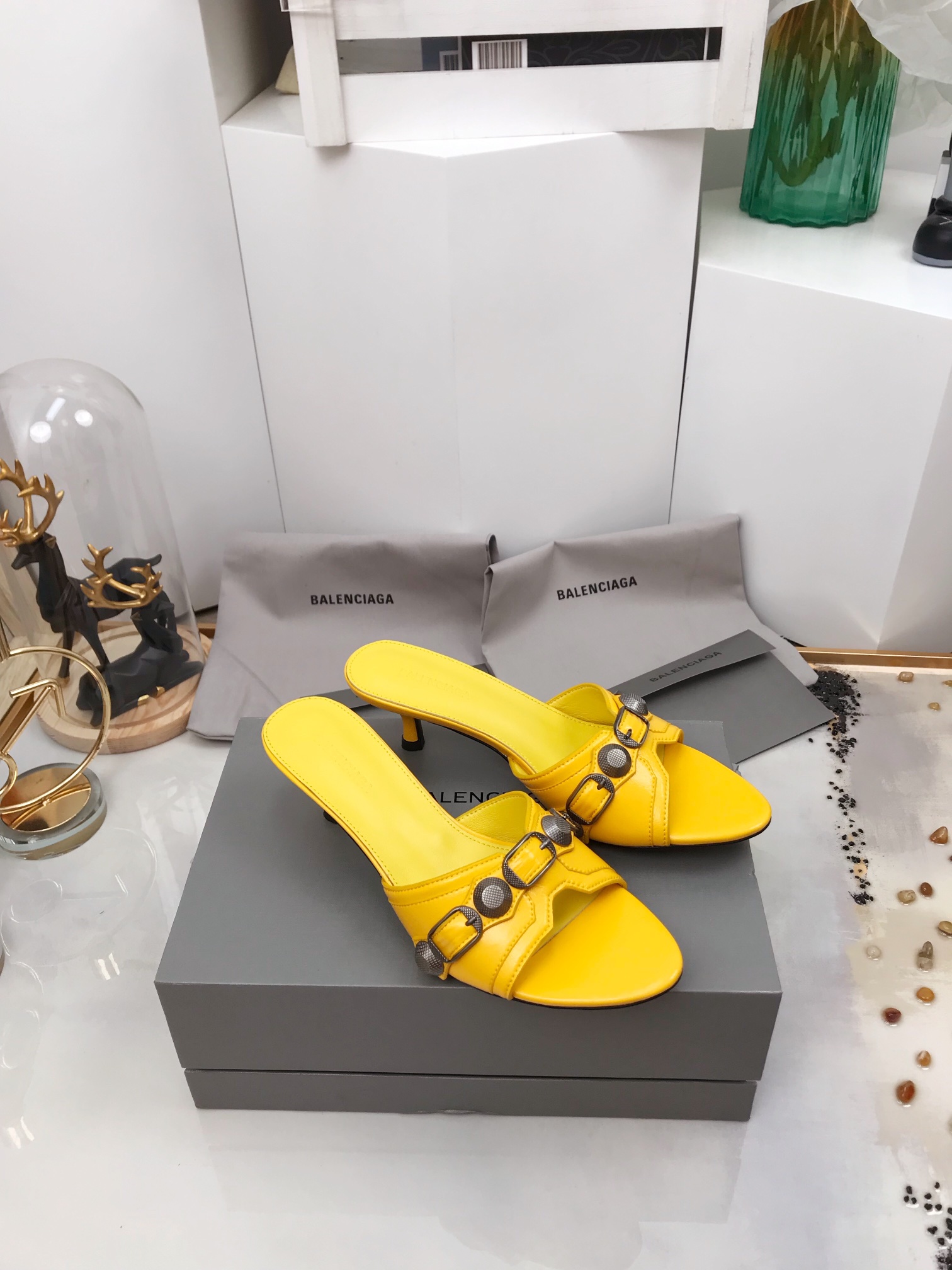 Balenciaga Cagole Sandal Yellow For Women
