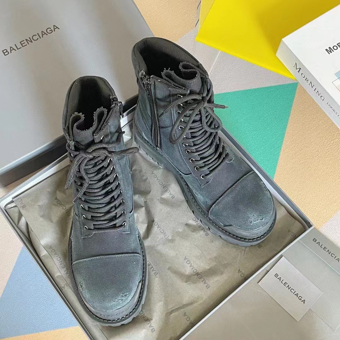 Balenciaga Combat Boots Grey For Women 694060 W2H11-3300
