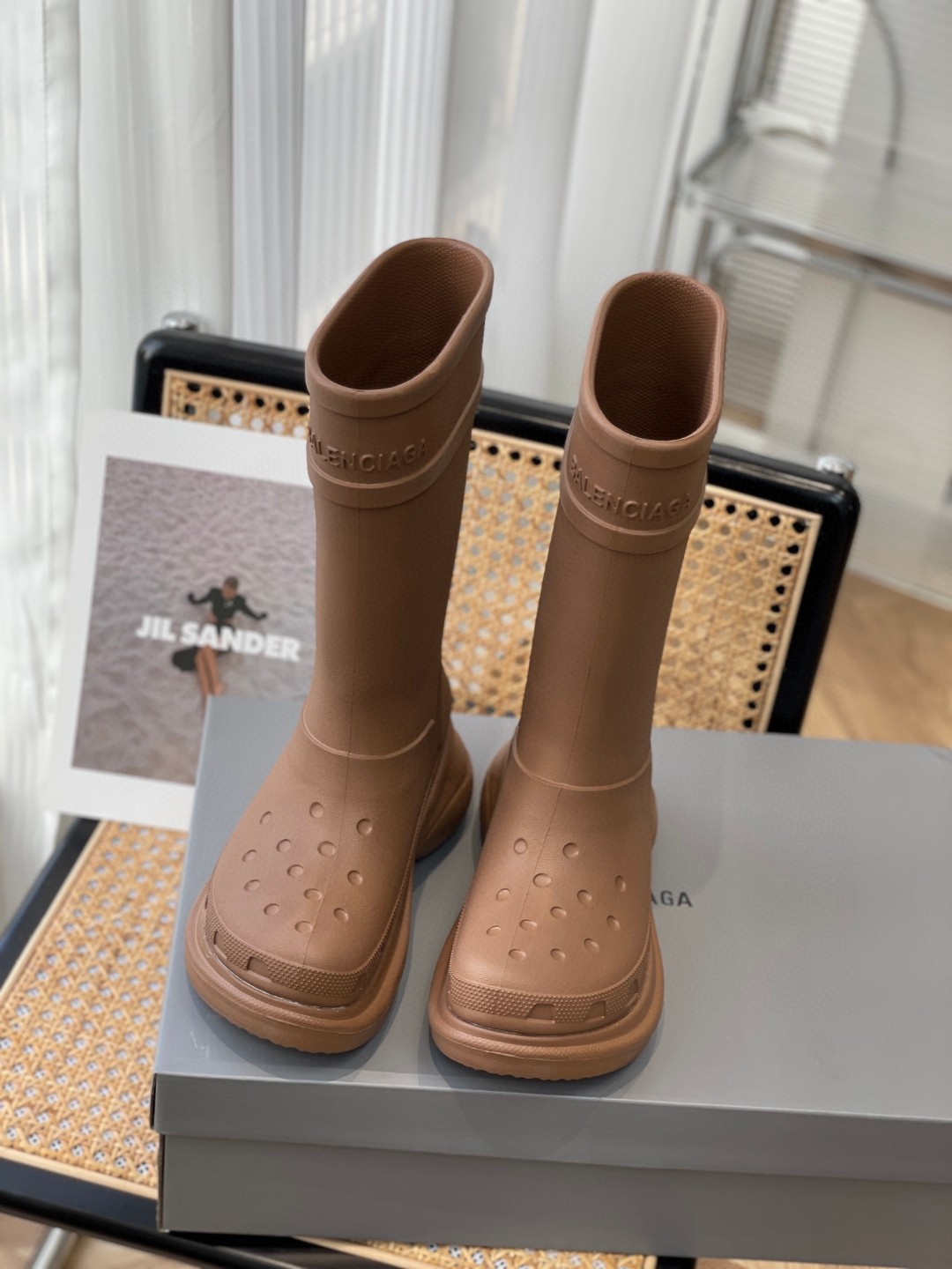 Balenciaga Crocs Boot Brown For Women