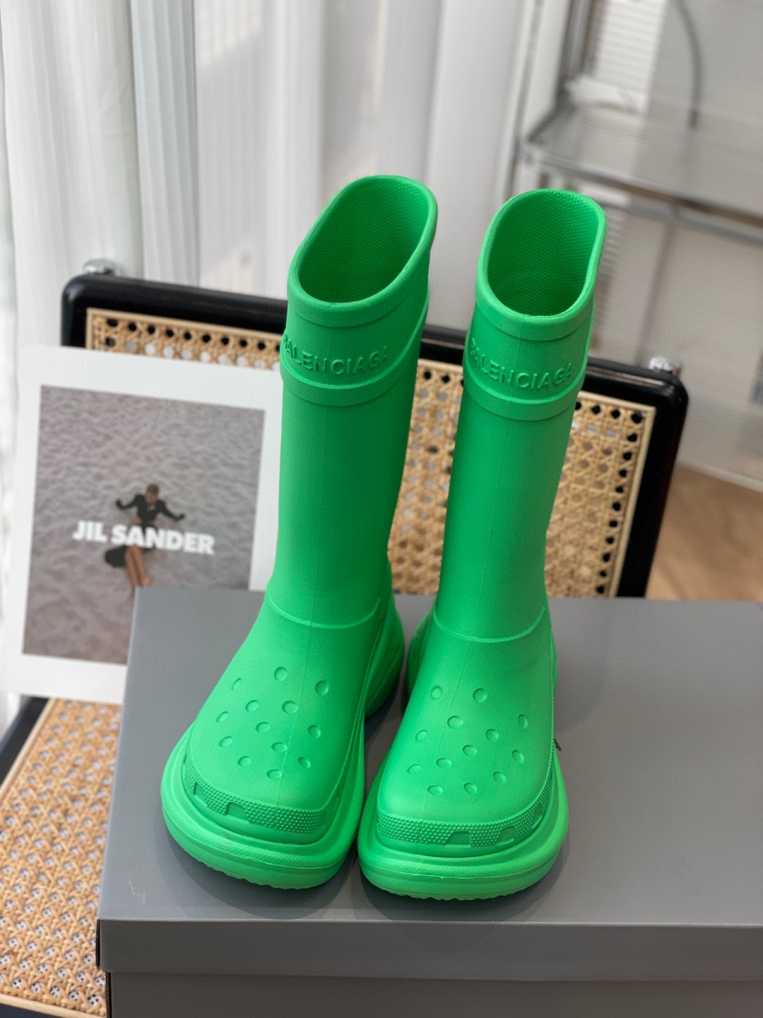 Balenciaga Crocs Boot Green For Women