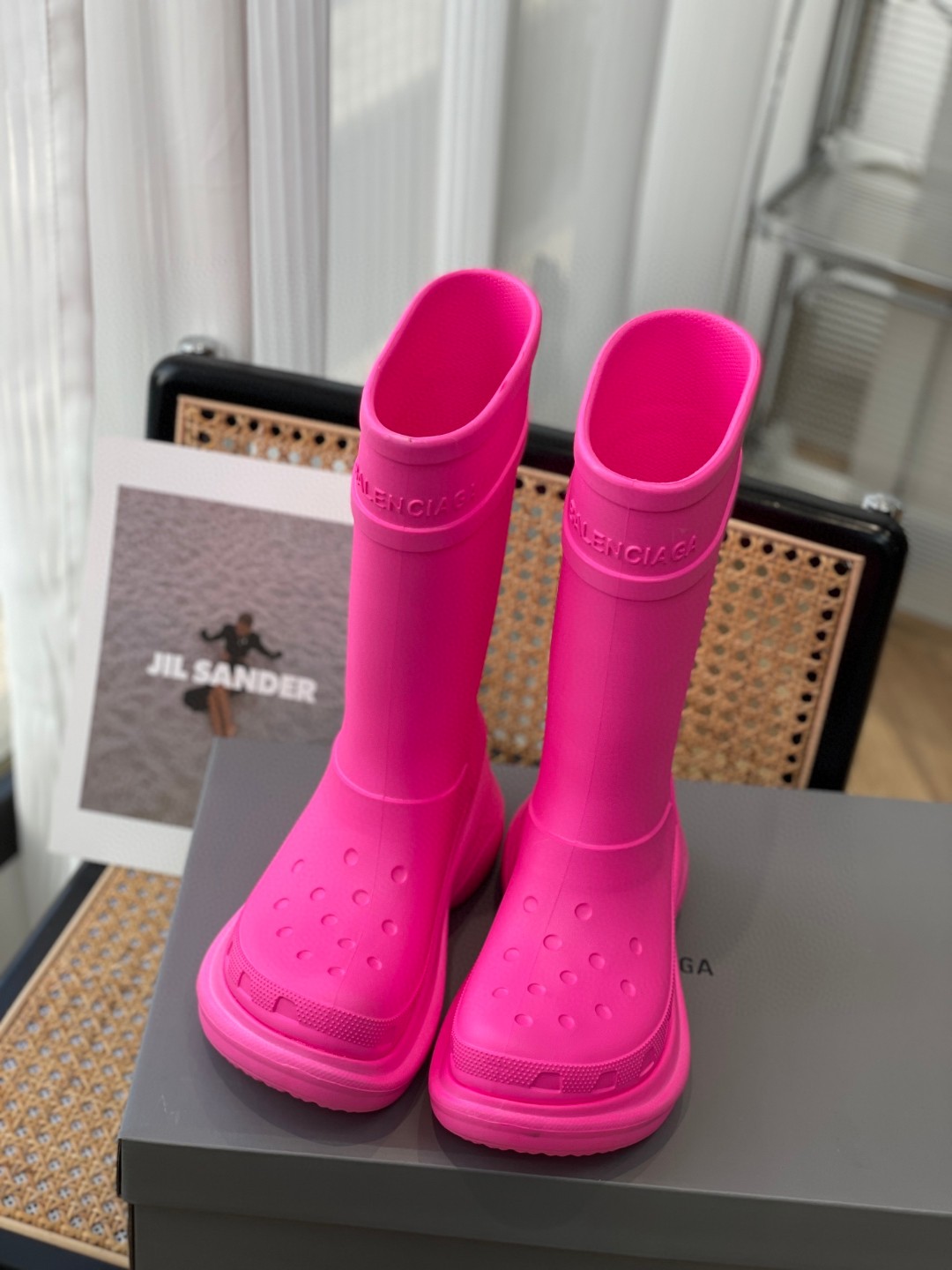 Balenciaga Crocs Boot Pink For Women 677388W1S8E5300