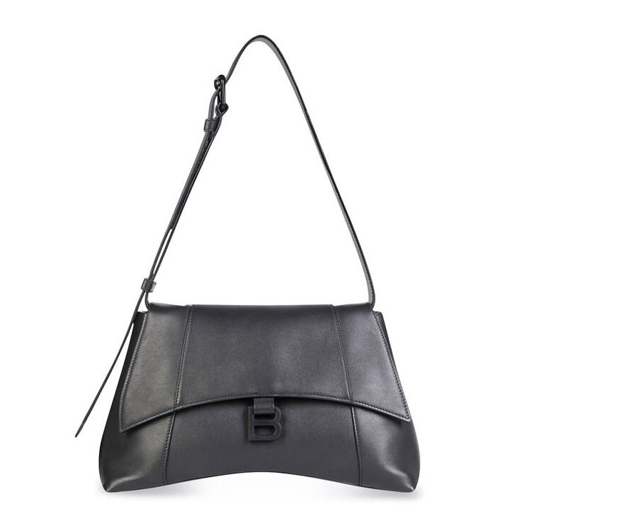 Balenciaga Downtown Small Shoulder Bag In Black/Beige/Pink For Women 11.8in/30cm 67135329S171000