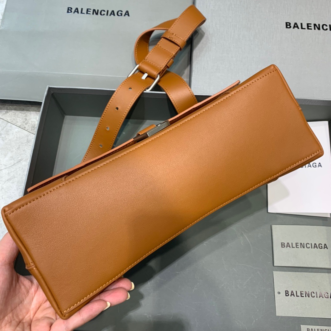 Balenciaga Downtown Small Shoulder Bag In Brown, For Women, Women’s Bags 11.8in/30cm