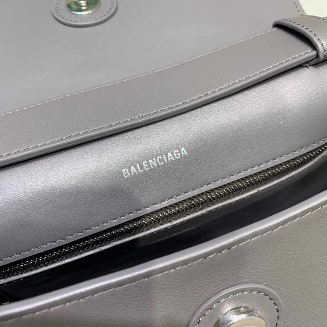 Balenciaga Downtown Small Shoulder Bag In Gray, For Women, Women’s Bags 11.8in/30cm 67135329S1Y1604