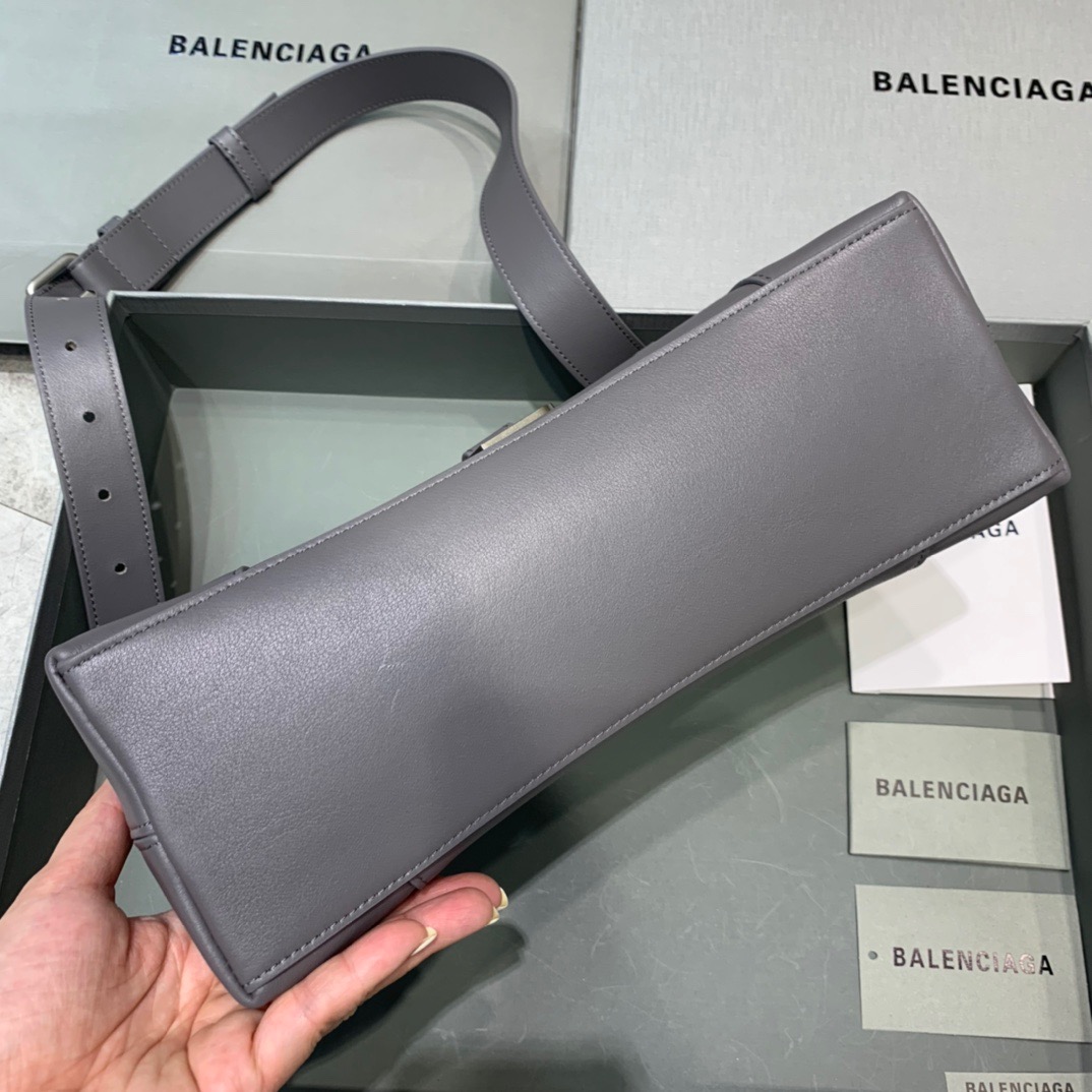 Balenciaga Downtown Small Shoulder Bag In Gray, For Women, Women’s Bags 11.8in/30cm 67135329S1Y1604