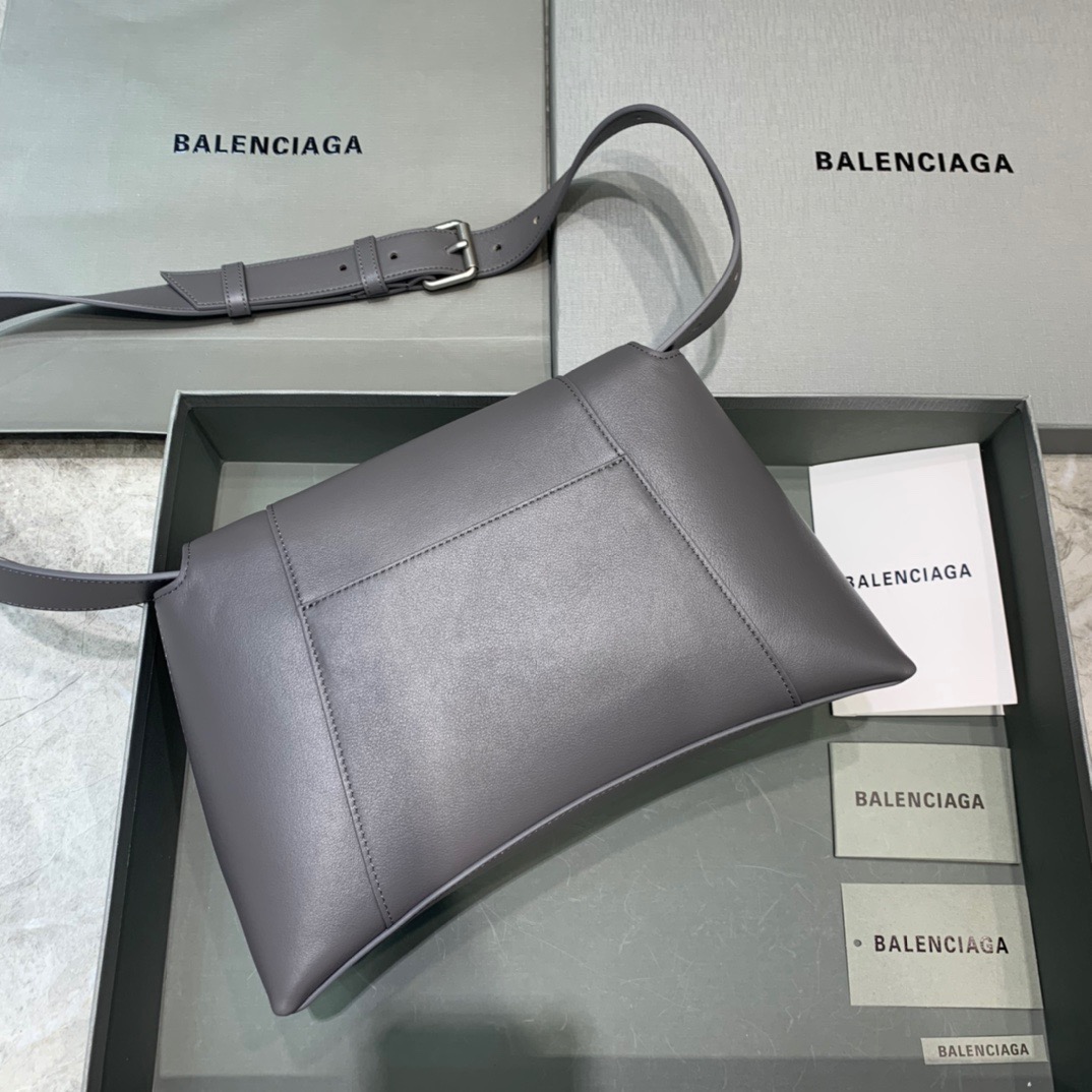 Balenciaga Downtown Small Shoulder Bag In Gray, For Women, Women’s Bags 11.8in/30cm 67135329S1Y1604