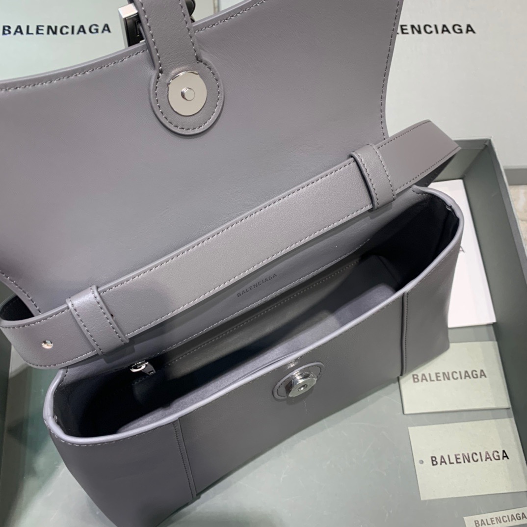 Balenciaga Downtown Small Shoulder Bag In Gray, For Women, Women’s Bags 11.8in/30cm 67135329S1Y1604