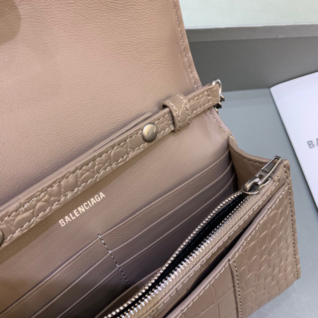 Balenciaga Downtown Small Shoulder Bag With Chain Brown, For Women, Women’s Bags 11.8in/30cm