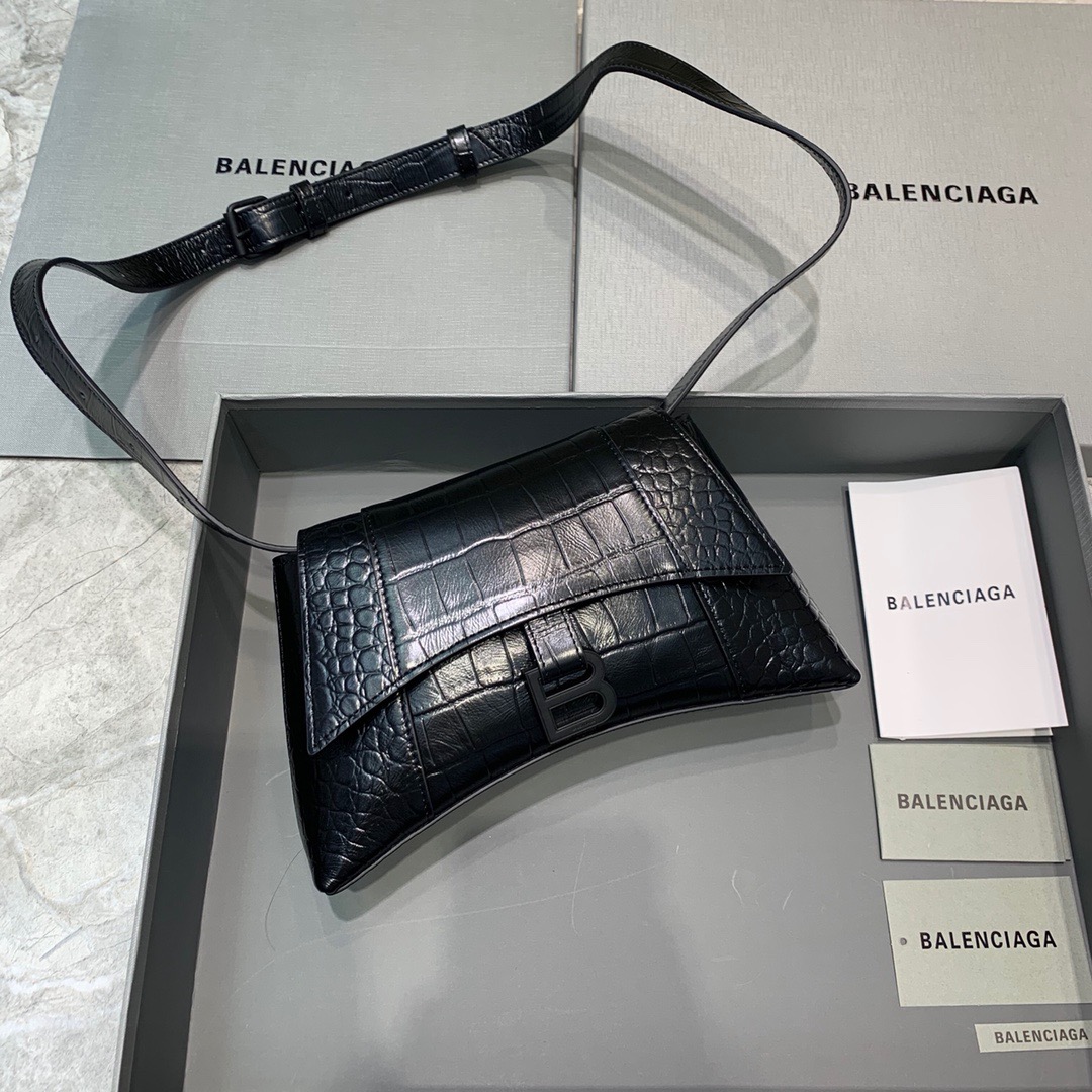 Balenciaga Downtown XS Shoulder Bag In Black, For Women, Women’s Bags 10in/25cm 67135523E871000