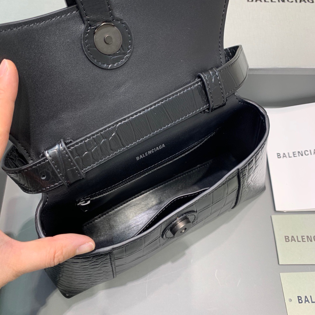 Balenciaga Downtown XS Shoulder Bag In Black, For Women, Women’s Bags 10in/25cm 67135523E871000