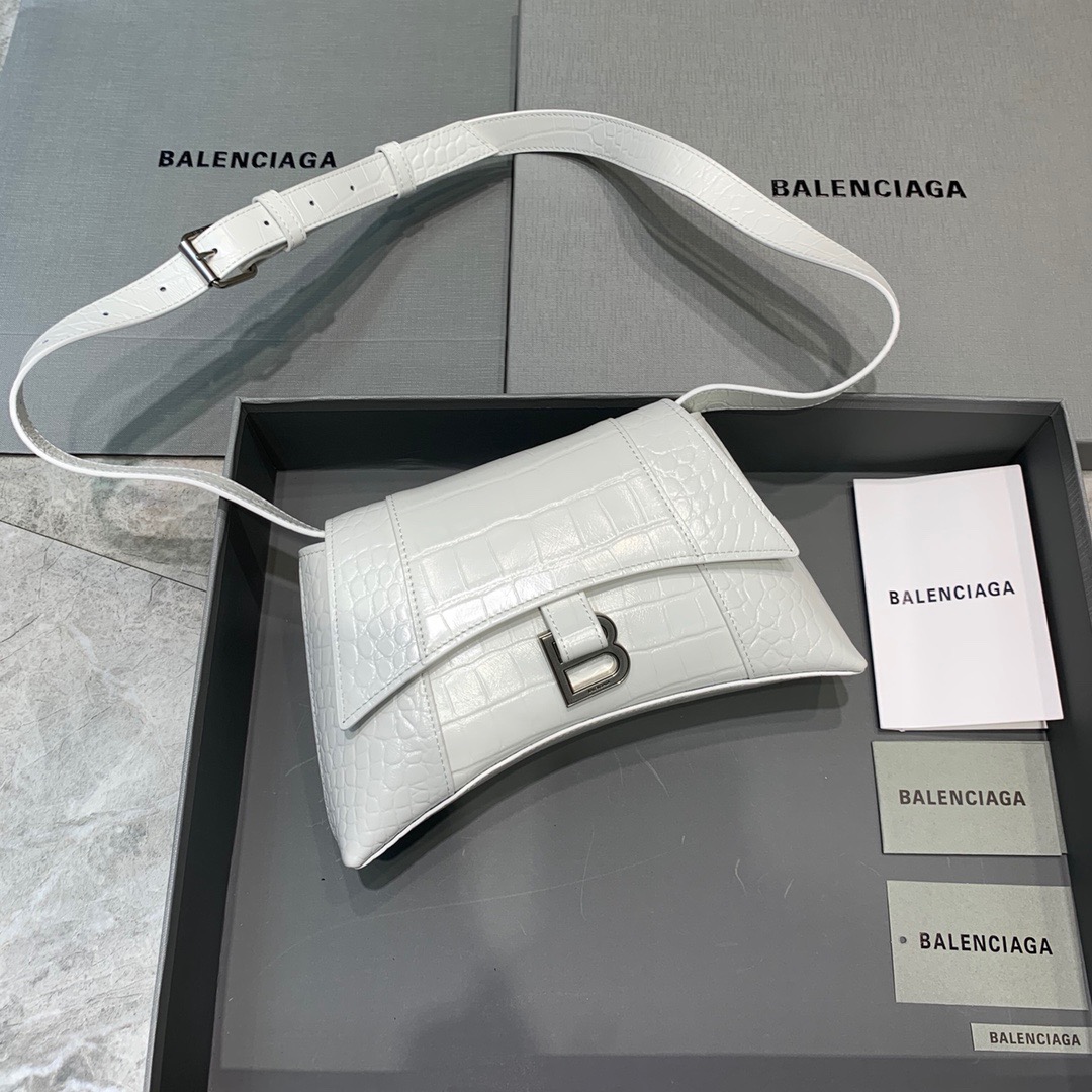 Balenciaga Downtown XS Shoulder Bag In White, For Women, Women’s Bags 10in/25cm