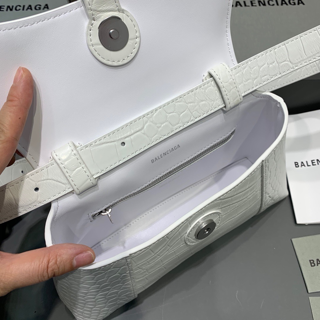 Balenciaga Downtown XS Shoulder Bag In White, For Women, Women’s Bags 10in/25cm