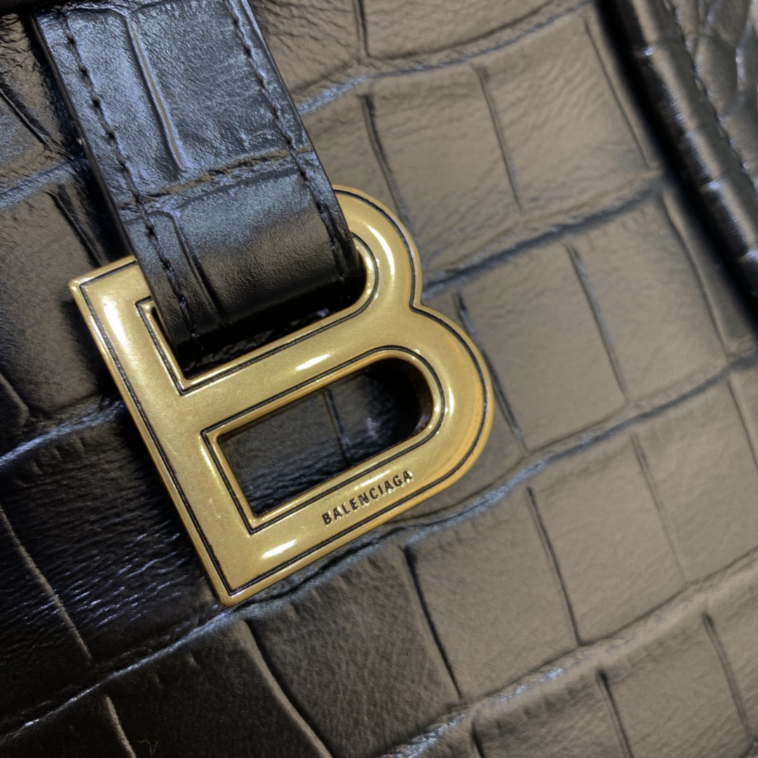 Balenciaga Editor Small Top Handle Bag Embossed Black/Pink For Women 10.6 in/27 cm