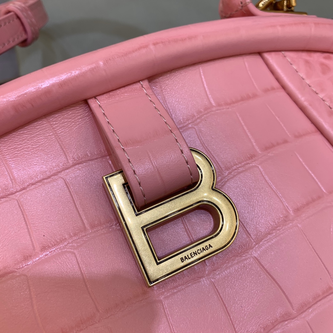 Balenciaga Editor Small Top Handle Bag Embossed Black/Pink For Women 10.6 in/27 cm