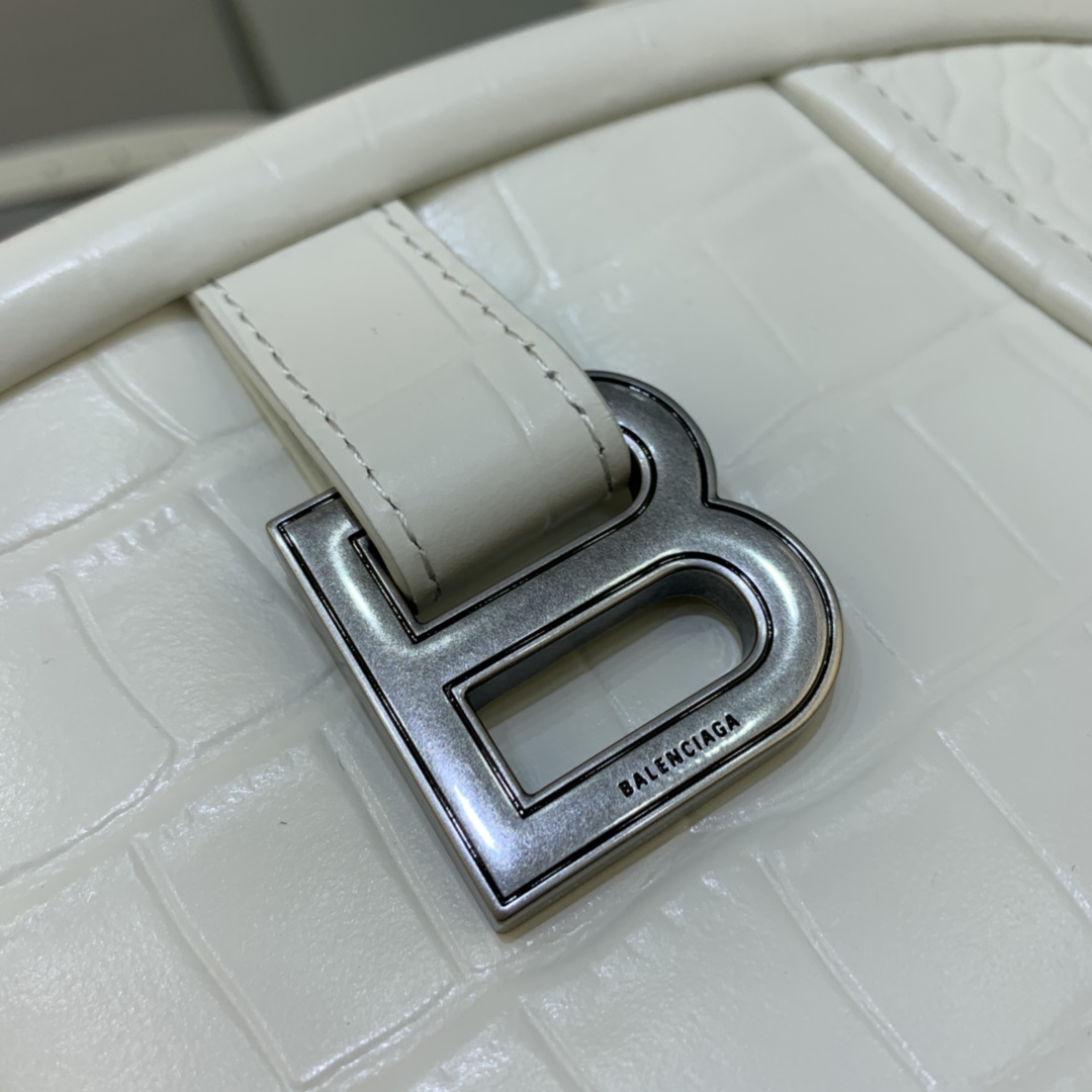 Balenciaga Editor Small Top Handle Bag Embossed White For Women 10.6 in/27 cm