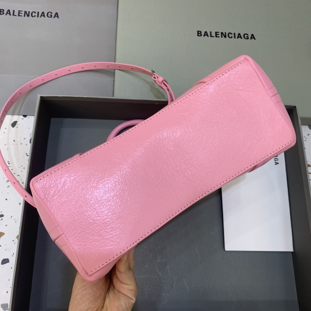 Balenciaga Editor Small Top Handle Bag Pink/Black For Women 10.6 in/27 cm