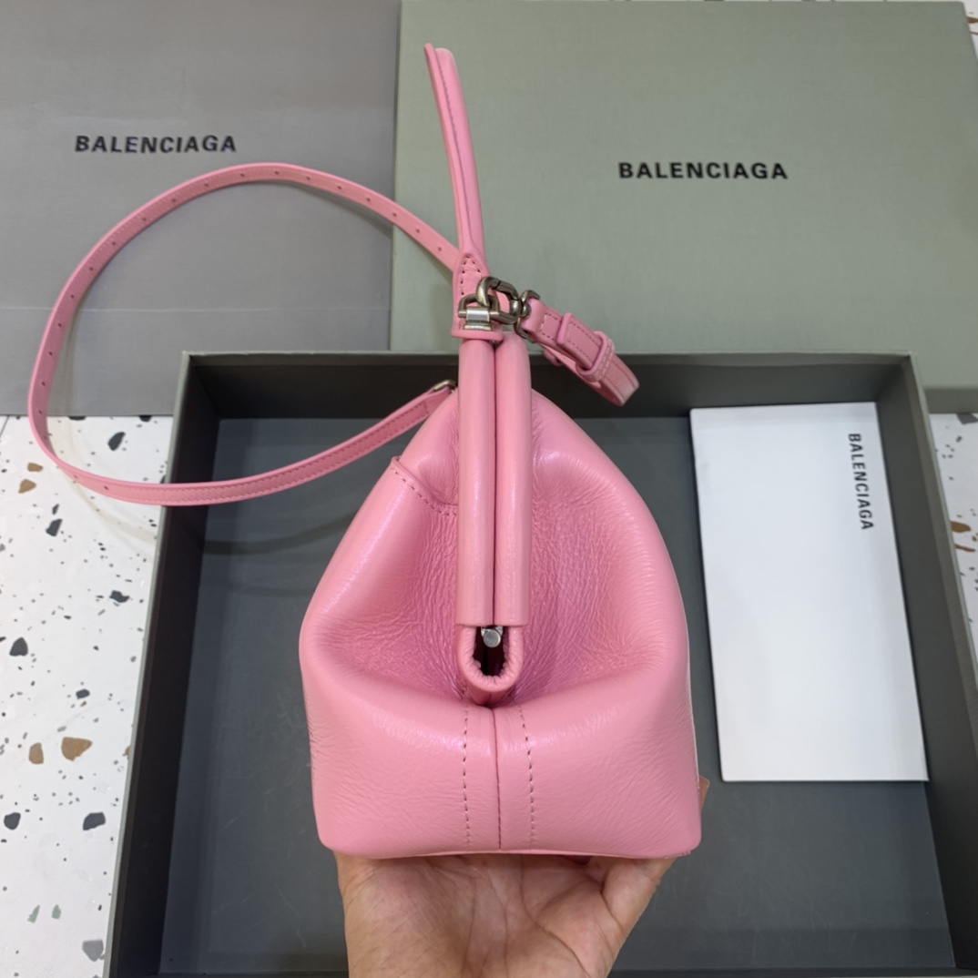 Balenciaga Editor Small Top Handle Bag Pink/Black For Women 10.6 in/27 cm
