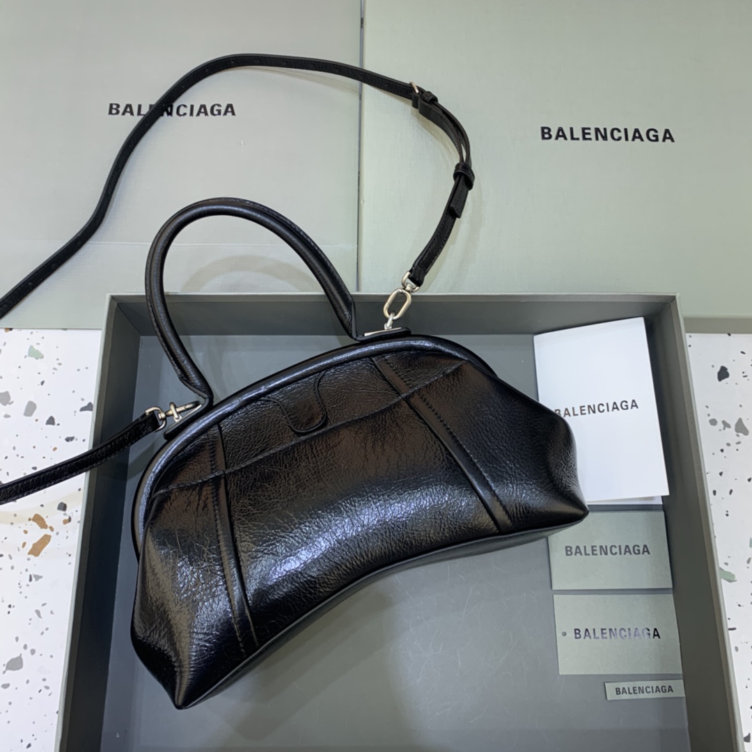 Balenciaga Editor Small Top Handle Bag Pink/Black For Women 10.6 in/27 cm