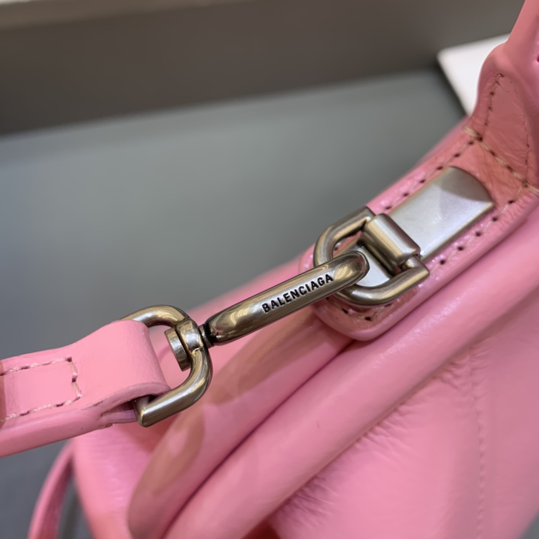 Balenciaga Editor Small Top Handle Bag Pink/Black For Women 10.6 in/27 cm