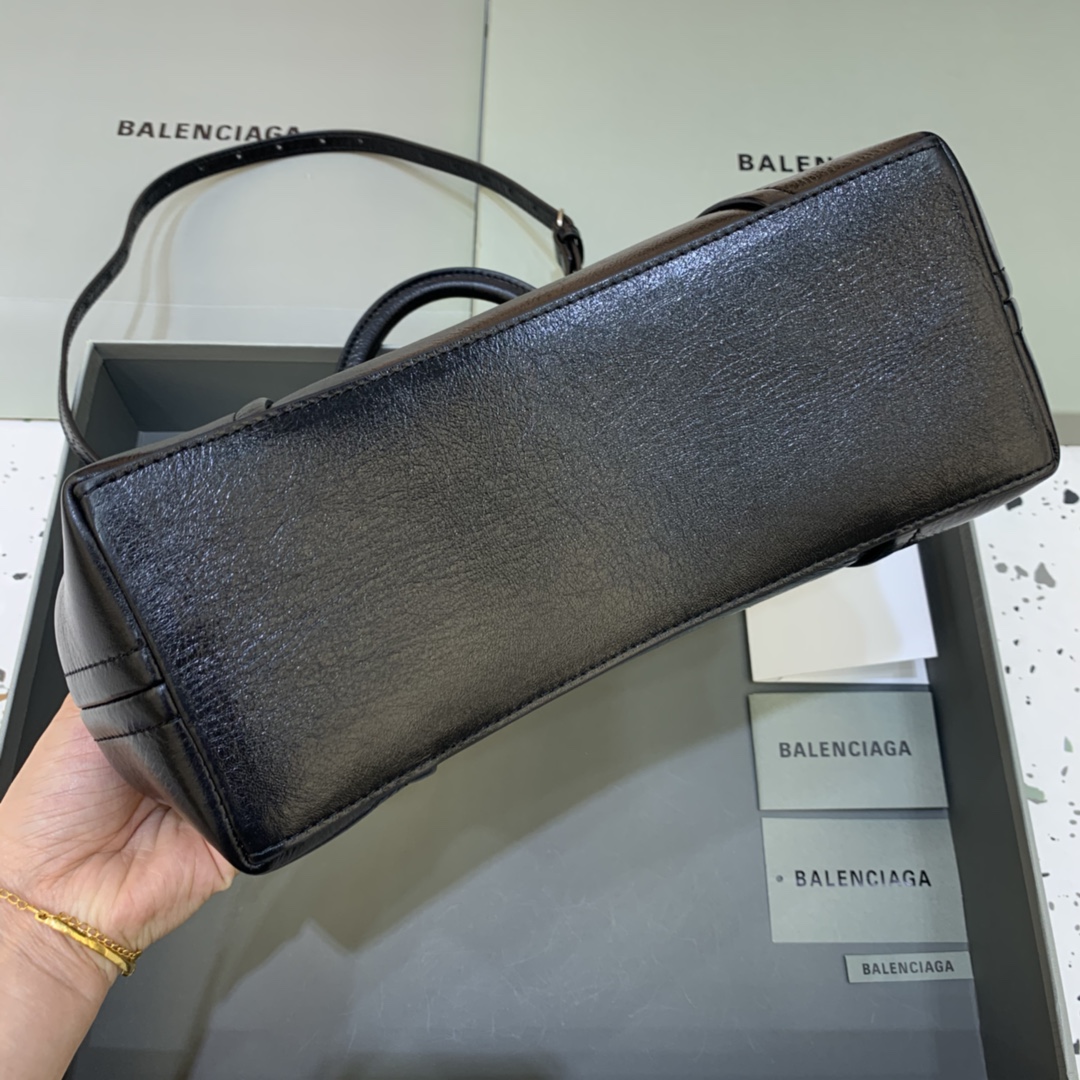 Balenciaga Editor Small Top Handle Bag Pink/Black For Women 10.6 in/27 cm