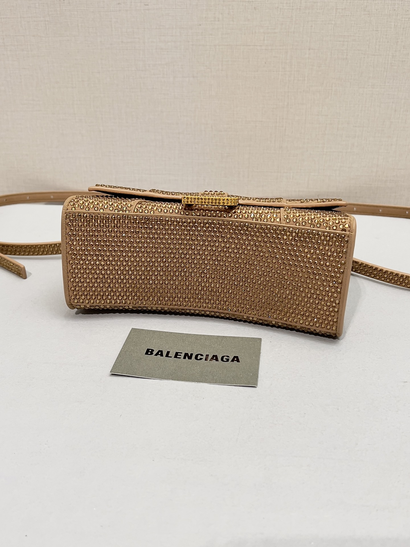 Balenciaga Furry Hourglass XS Handbag With Rhinestones In Grey/Pink/Yellow/Black For Women 7.4in/19cm 59283328D0Y1272