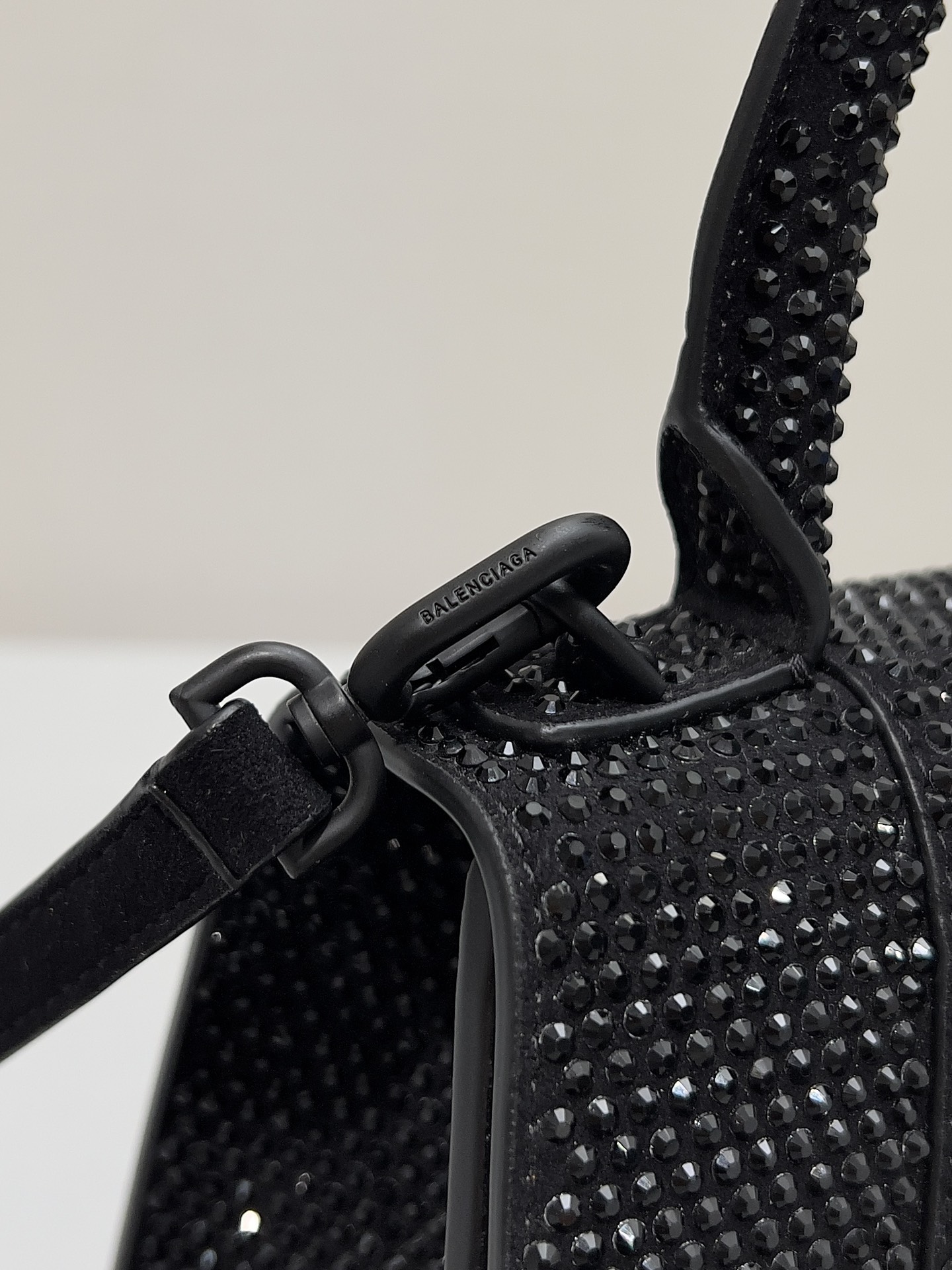 Balenciaga Furry Hourglass XS Handbag With Rhinestones In Grey/Pink/Yellow/Black For Women 7.4in/19cm 59283328D0Y1272