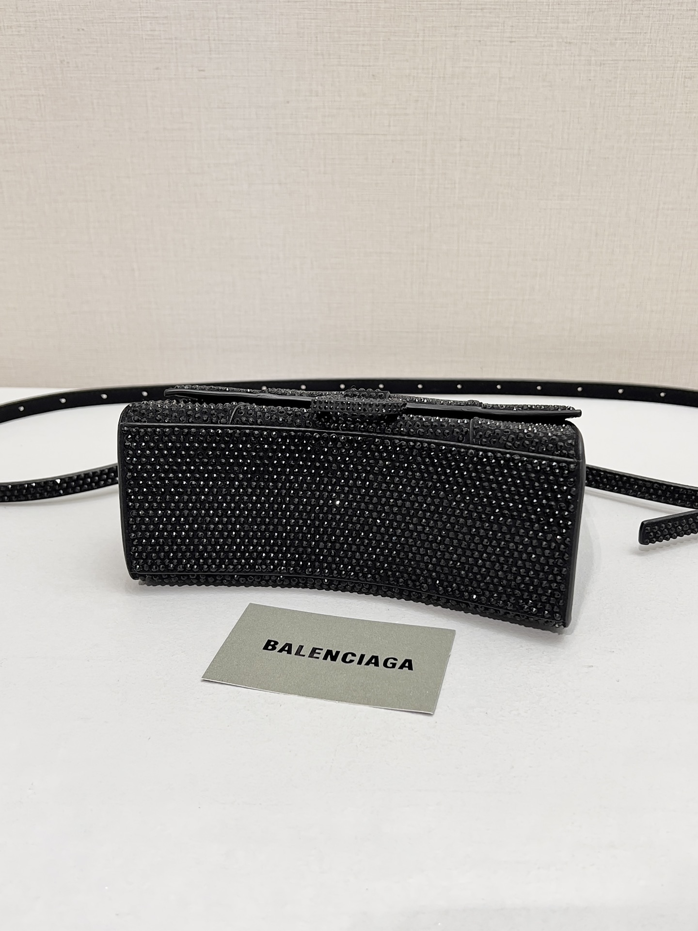 Balenciaga Furry Hourglass XS Handbag With Rhinestones In Grey/Pink/Yellow/Black For Women 7.4in/19cm 59283328D0Y1272
