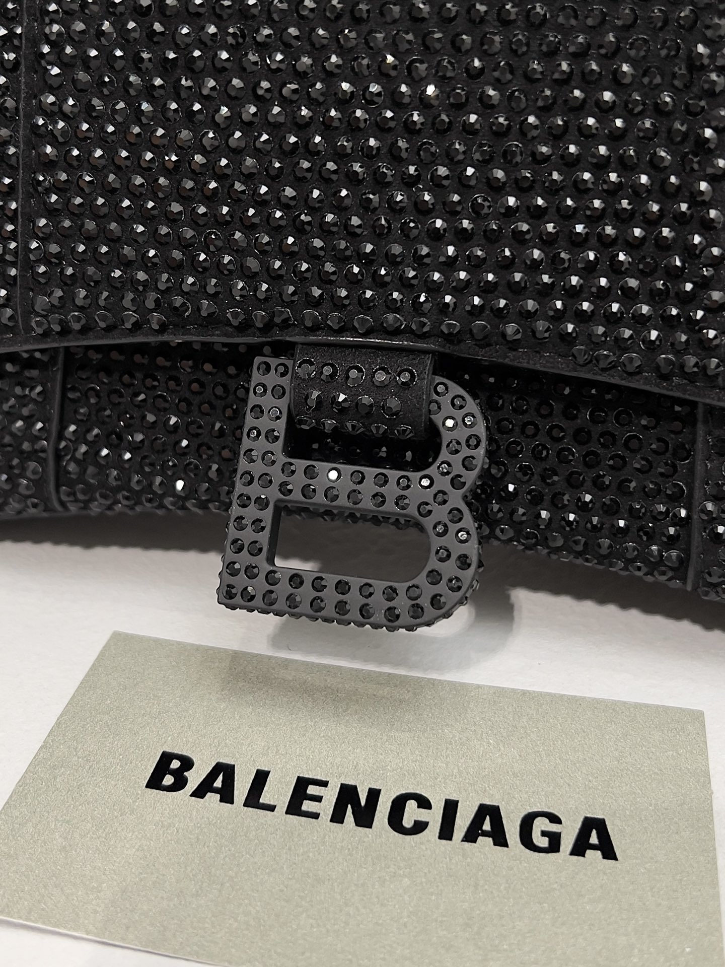 Balenciaga Furry Hourglass XS Handbag With Rhinestones In Grey/Pink/Yellow/Black For Women 7.4in/19cm 59283328D0Y1272